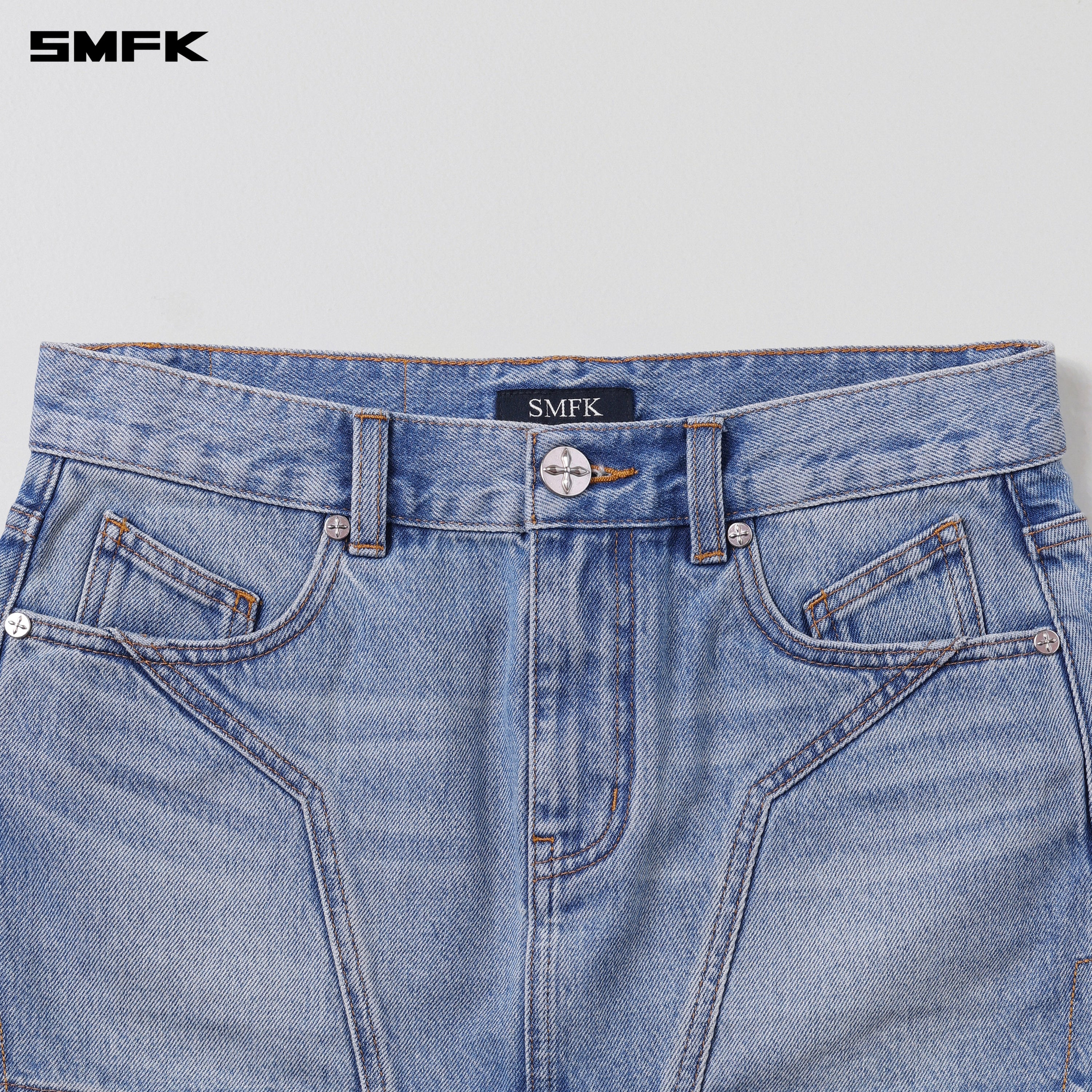 WILD MIRAGE SKINNY DENIM DRESS/COTTON WILD BLUE