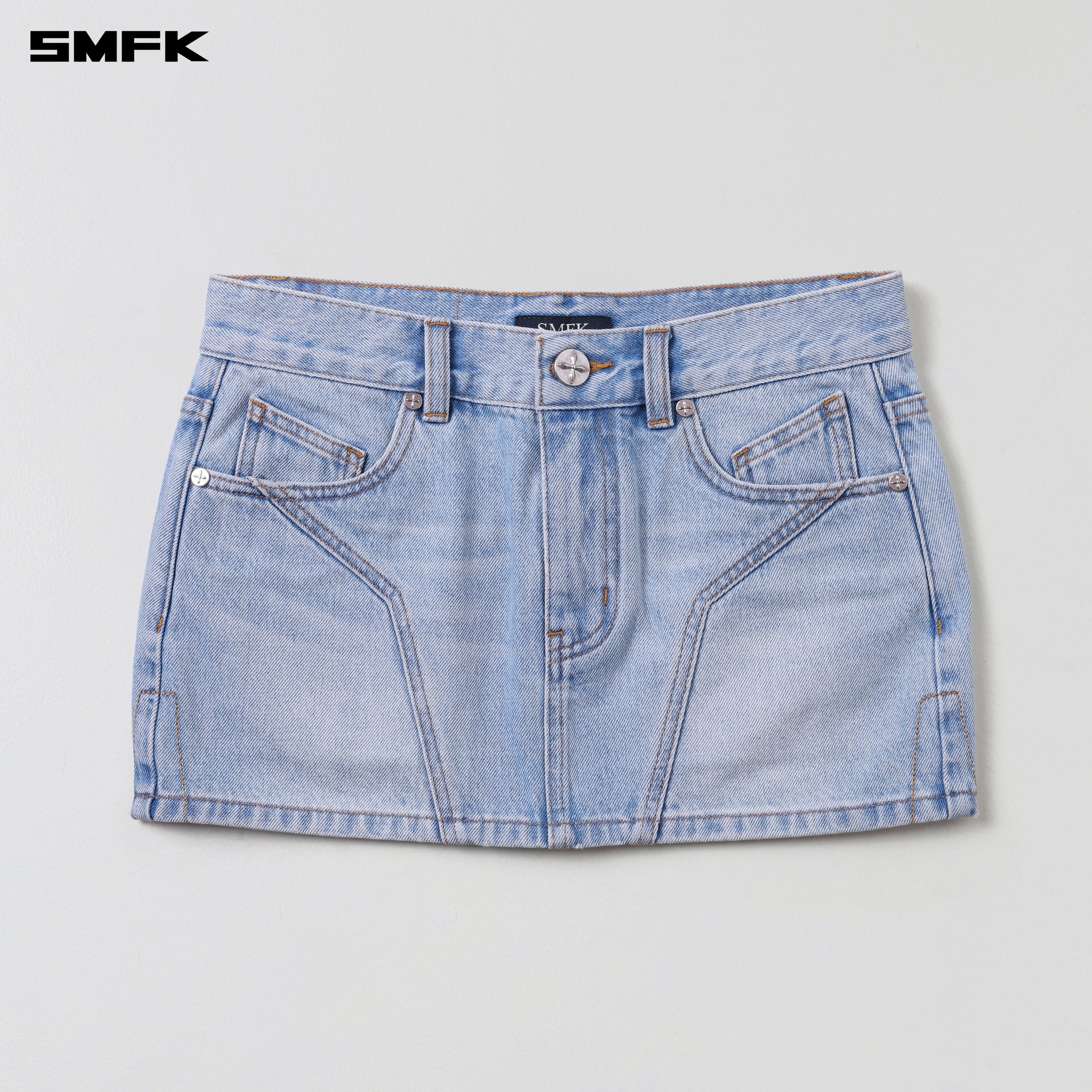 WILD MIRAGE SKINNY DENIM DRESS/COTTON WILD SKY BLUE