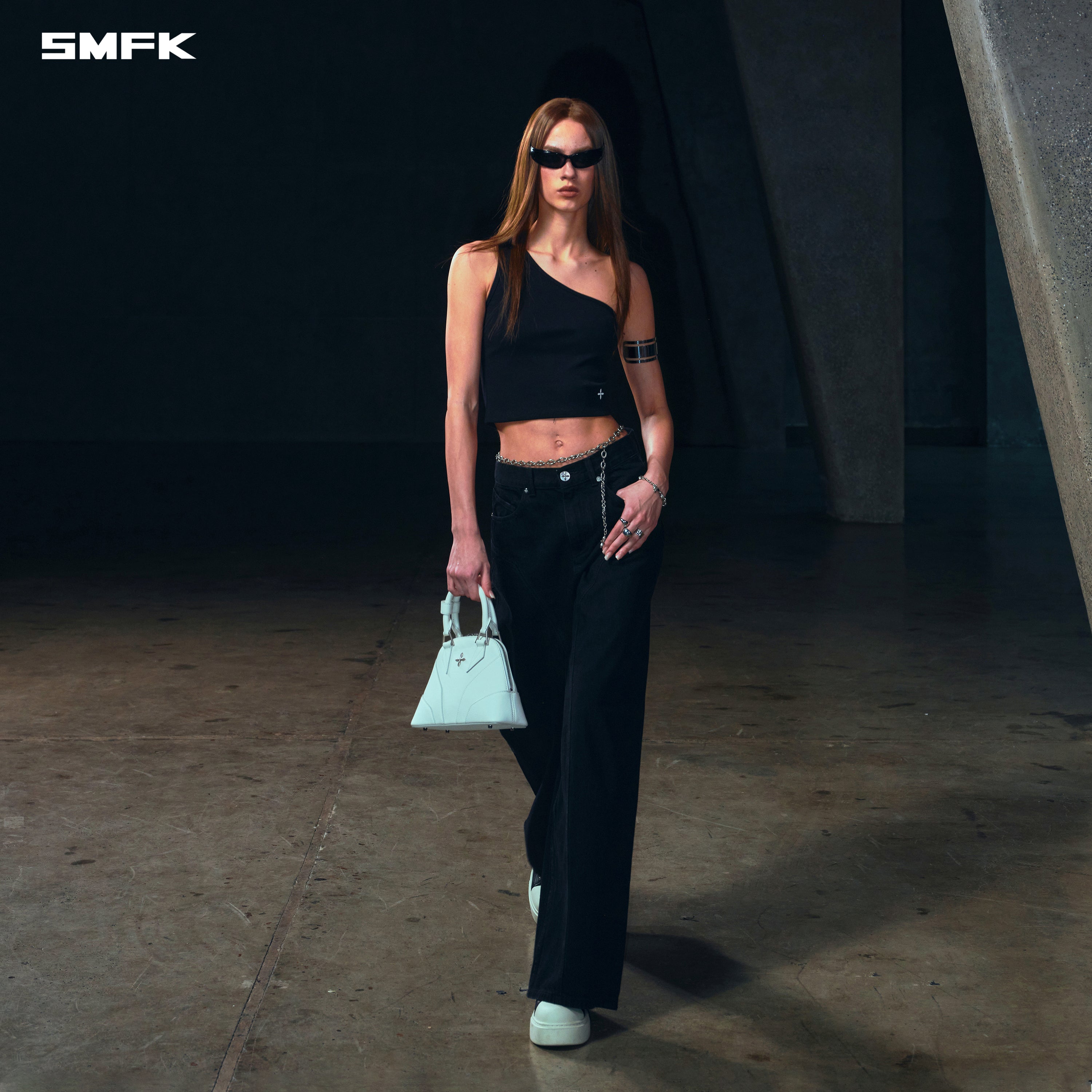 WILD MIRAGE TOWER DENIM PANTS/COTTON WILD BLACK