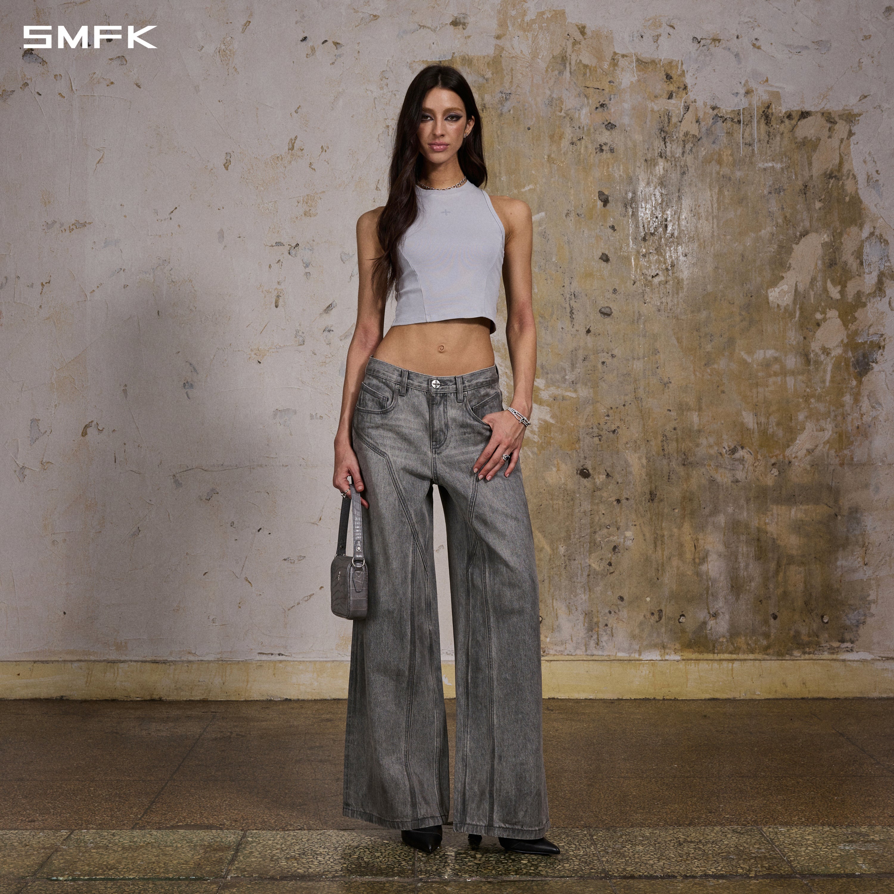 WILD MIRAGE TOWER DENIM PANTS/DENIM COTTON+SLOW WASH/W MIRAGE GREY