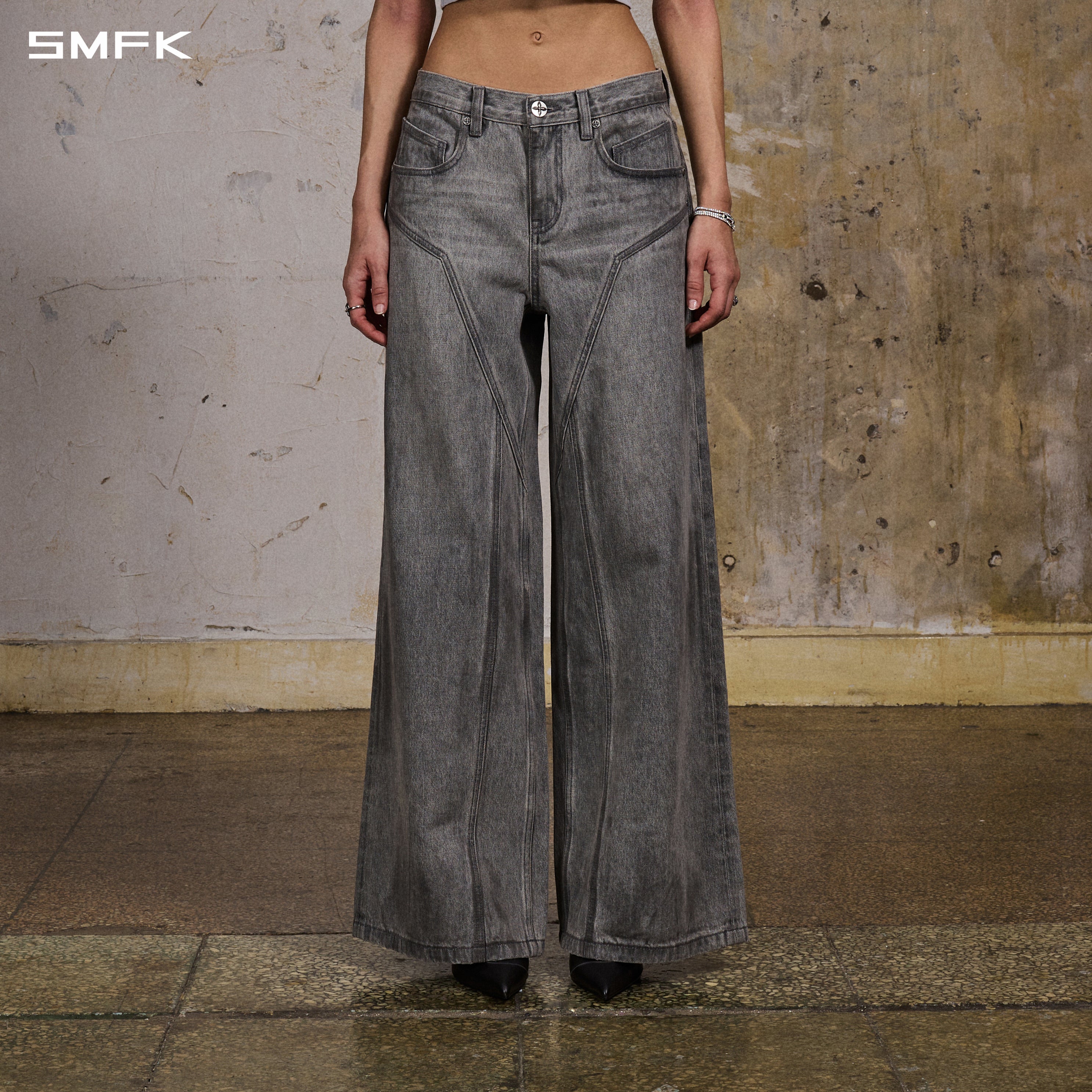 WILD MIRAGE TOWER DENIM PANTS/DENIM COTTON+SLOW WASH/W MIRAGE GREY
