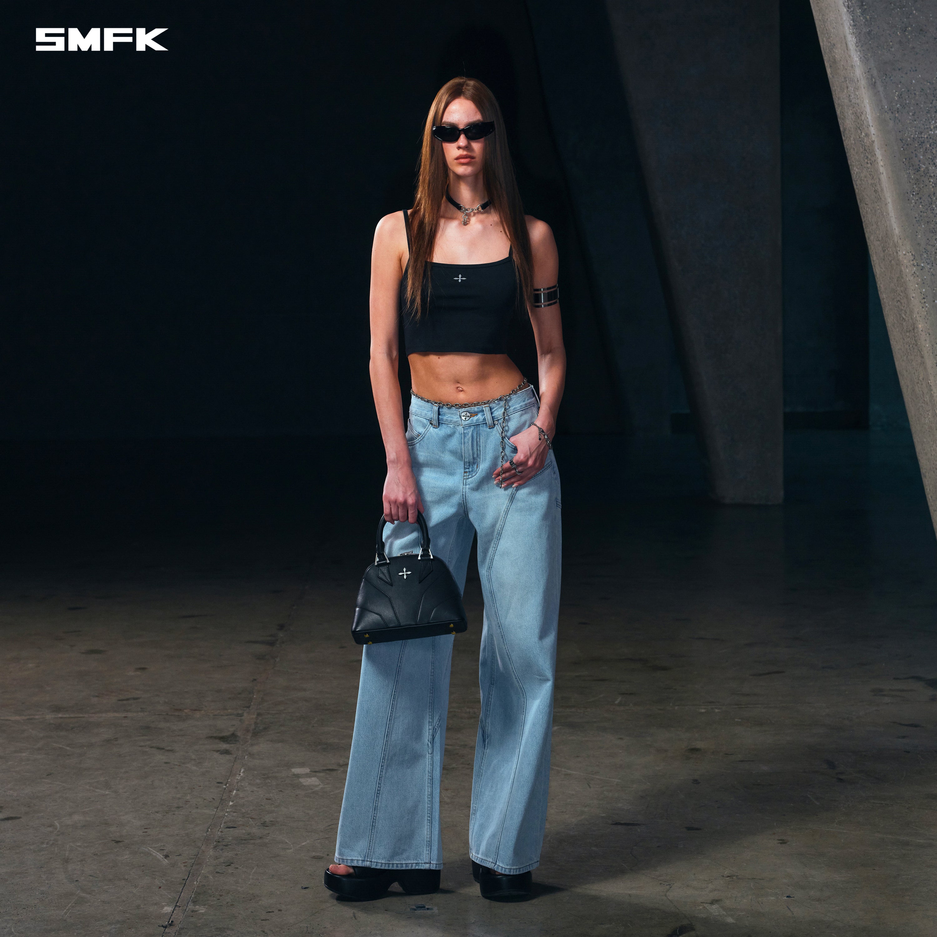 WILD MIRAGE TOWER DENIM PANTS/COTTON WILD SKY BLUE