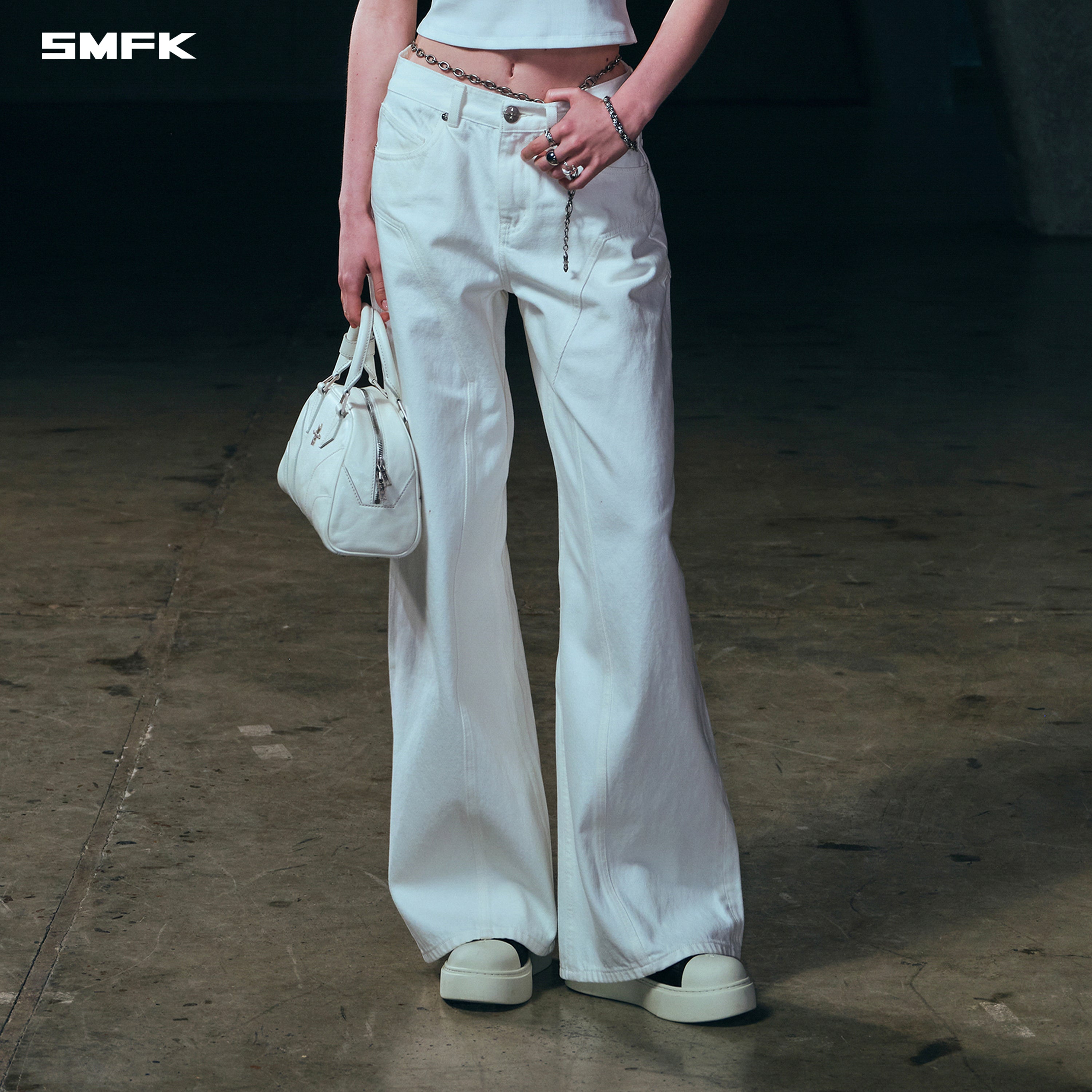 WILD MIRAGE TOWER DENIM PANTS/COTTON CLOUD WHITE