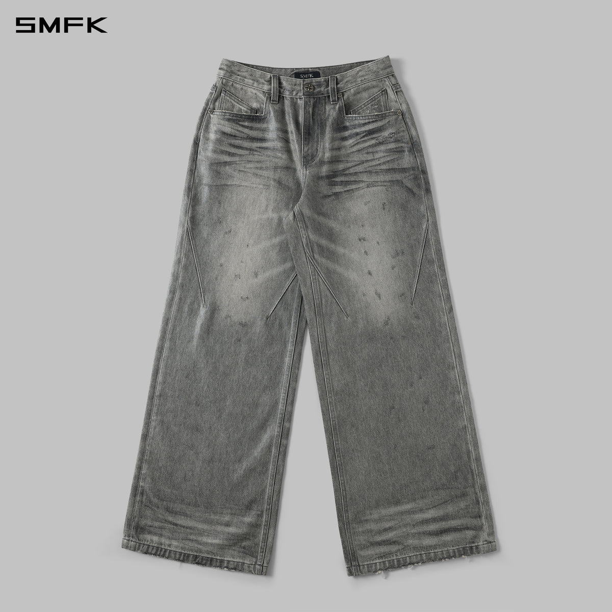 SIREN TOWER DENIM PANTS/DENIM COTTON+METALLIC COATING/W MIST GREY