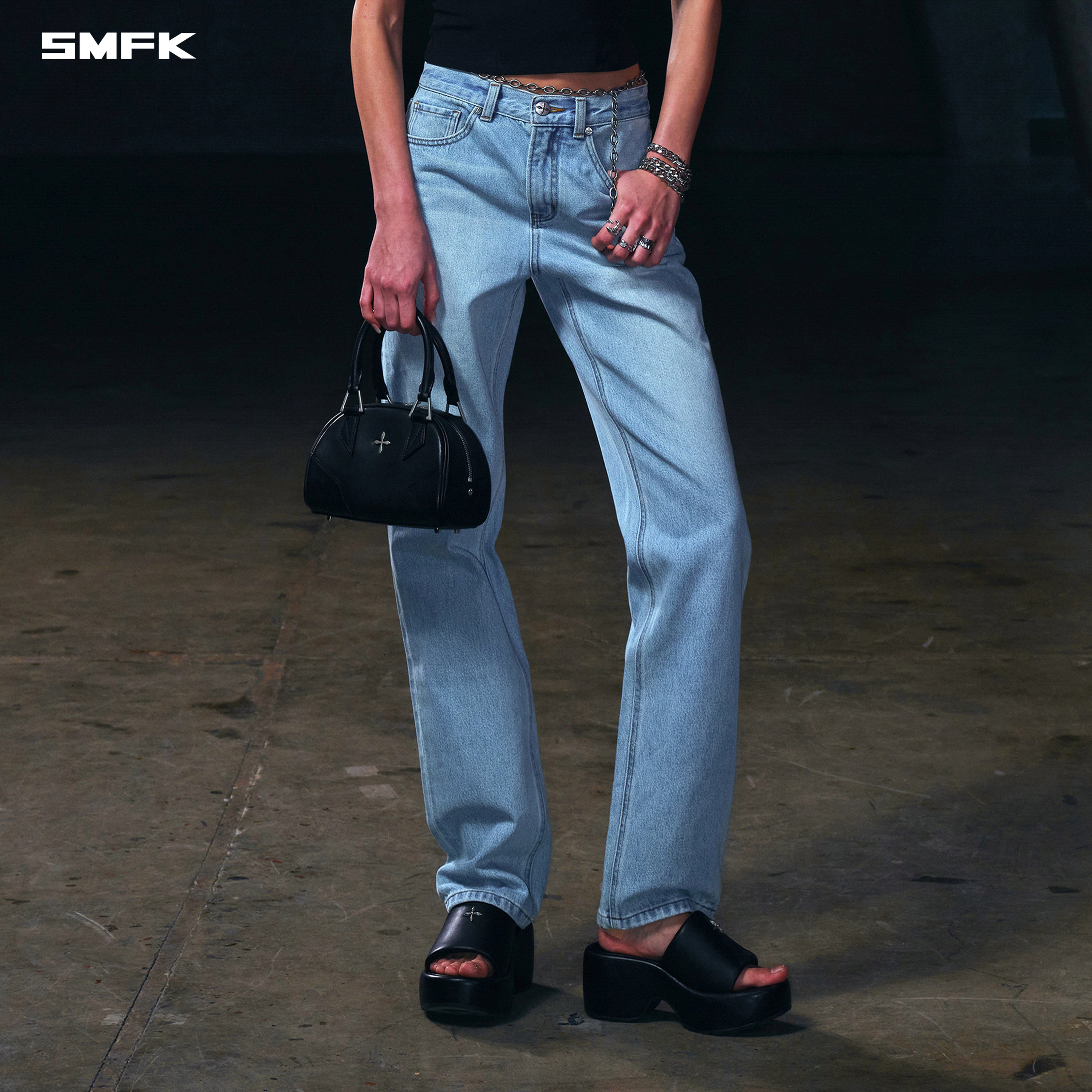 WILD PERMANENT STRT-S DENIM PANTS/COTTON WILD SKY BLUE