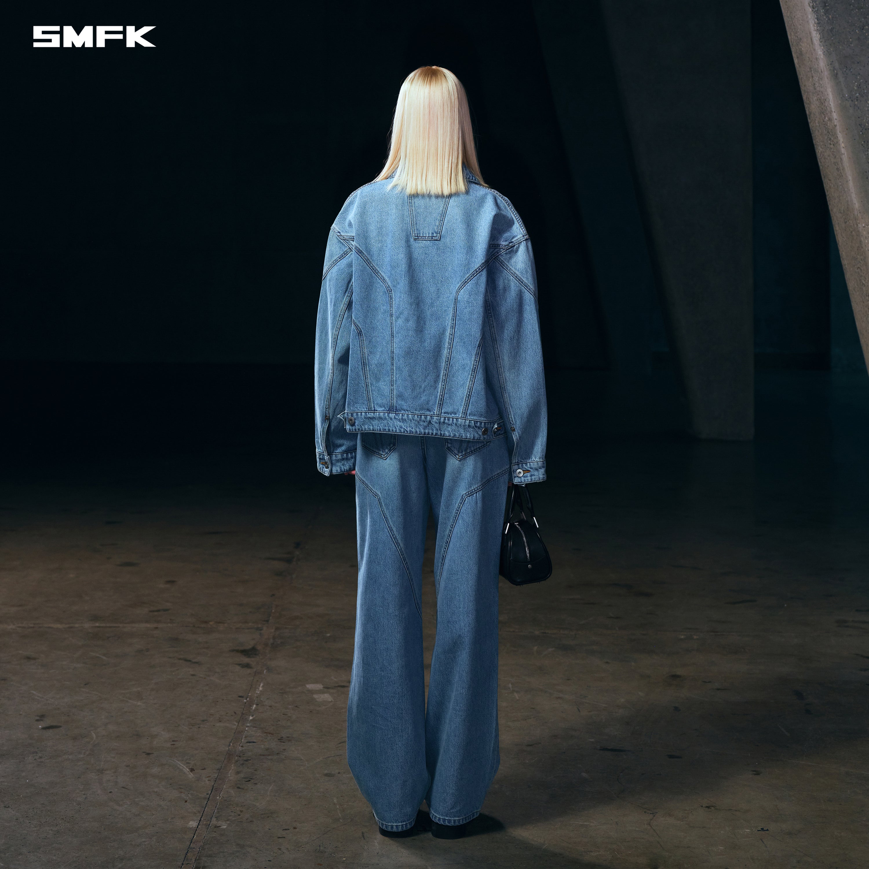 WILD MIRAGE LOOSE STRT DENIM PANTS/COTTON WILD BLUE