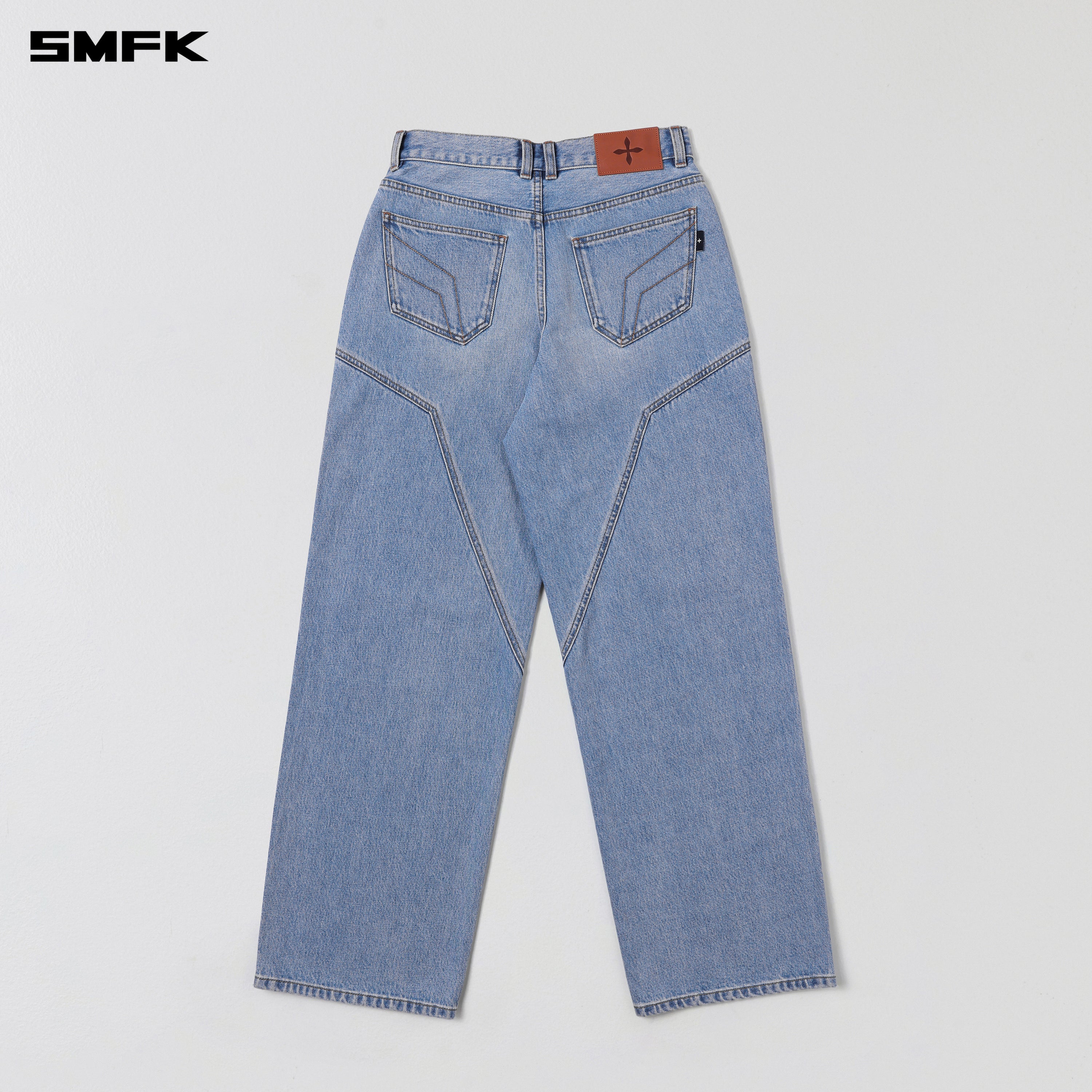 WILD MIRAGE LOOSE STRT DENIM PANTS/COTTON WILD BLUE