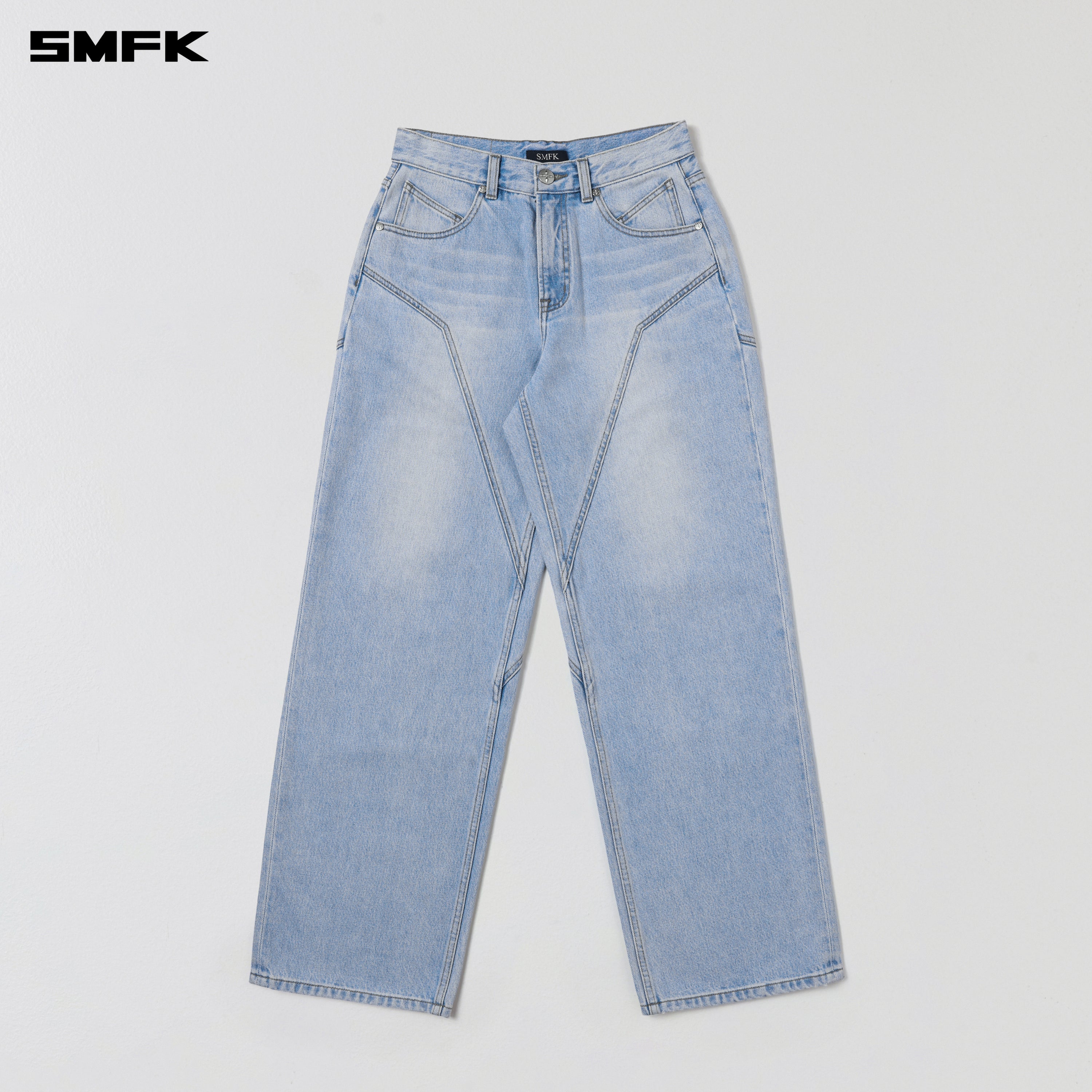 WILD MIRAGE LOOSE STRT DENIM PANTS/COTTON WILD SKY BLUE