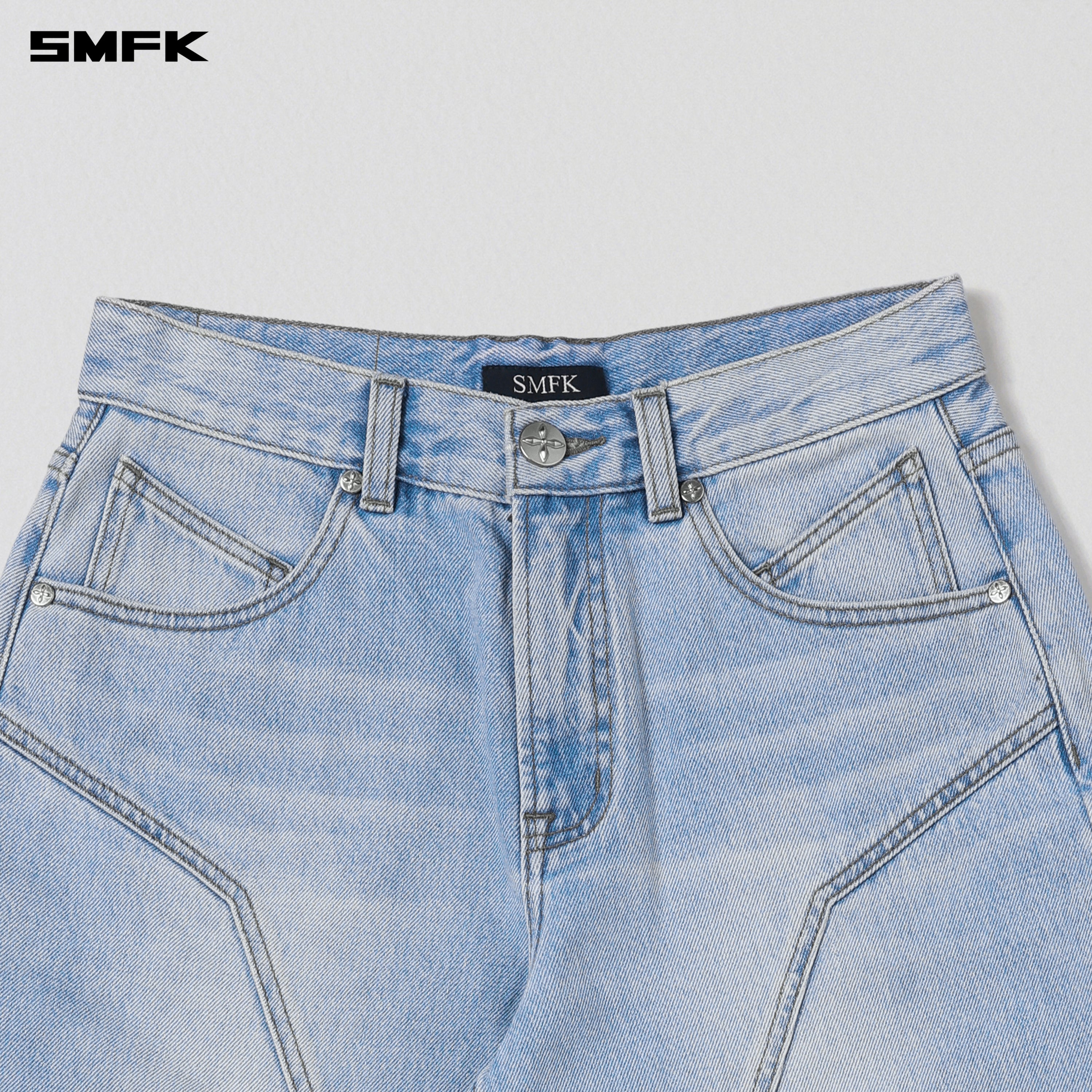 WILD MIRAGE LOOSE STRT DENIM PANTS/COTTON WILD SKY BLUE