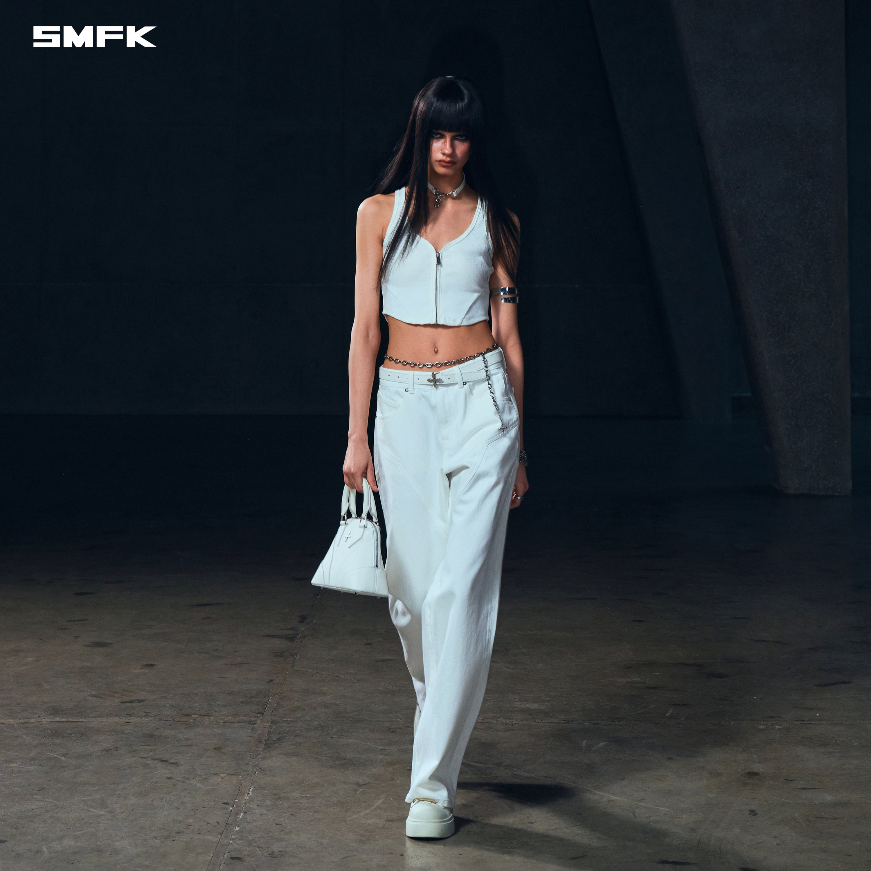 WILD MIRAGE LOOSE STRT DENIM PANTS/COTTON CLOUD WHITE