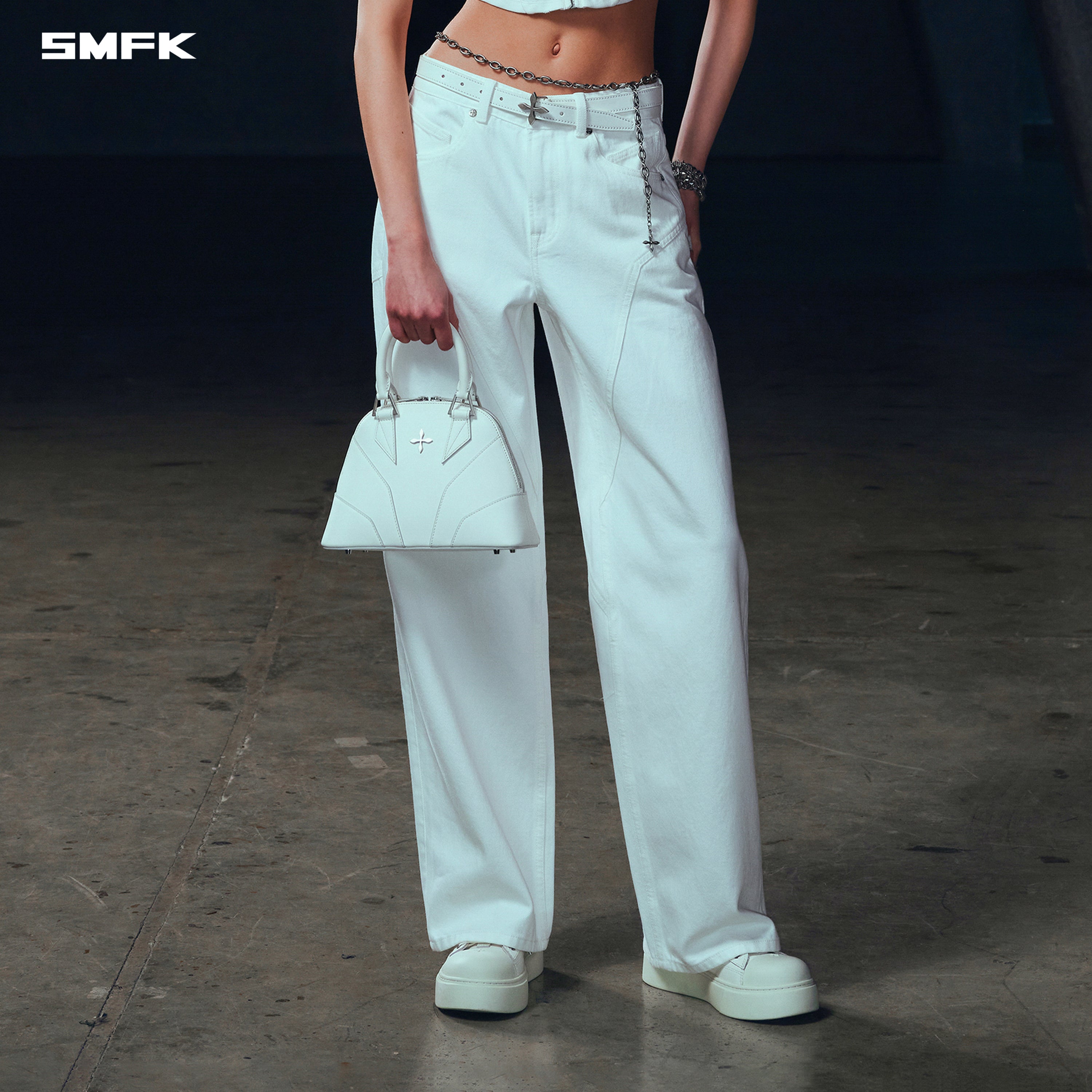 WILD MIRAGE LOOSE STRT DENIM PANTS/COTTON CLOUD WHITE