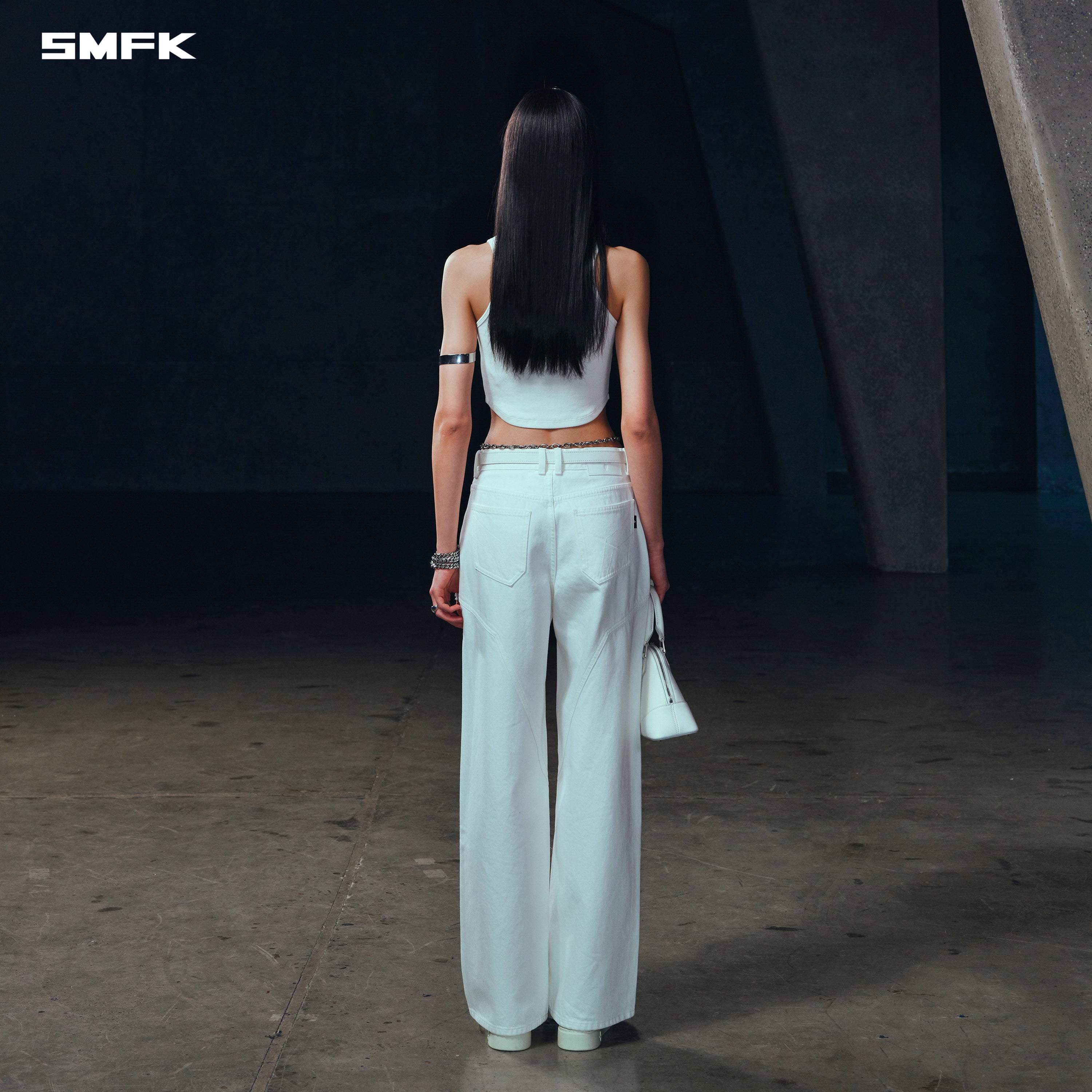 WILD MIRAGE LOOSE STRT DENIM PANTS/COTTON CLOUD WHITE