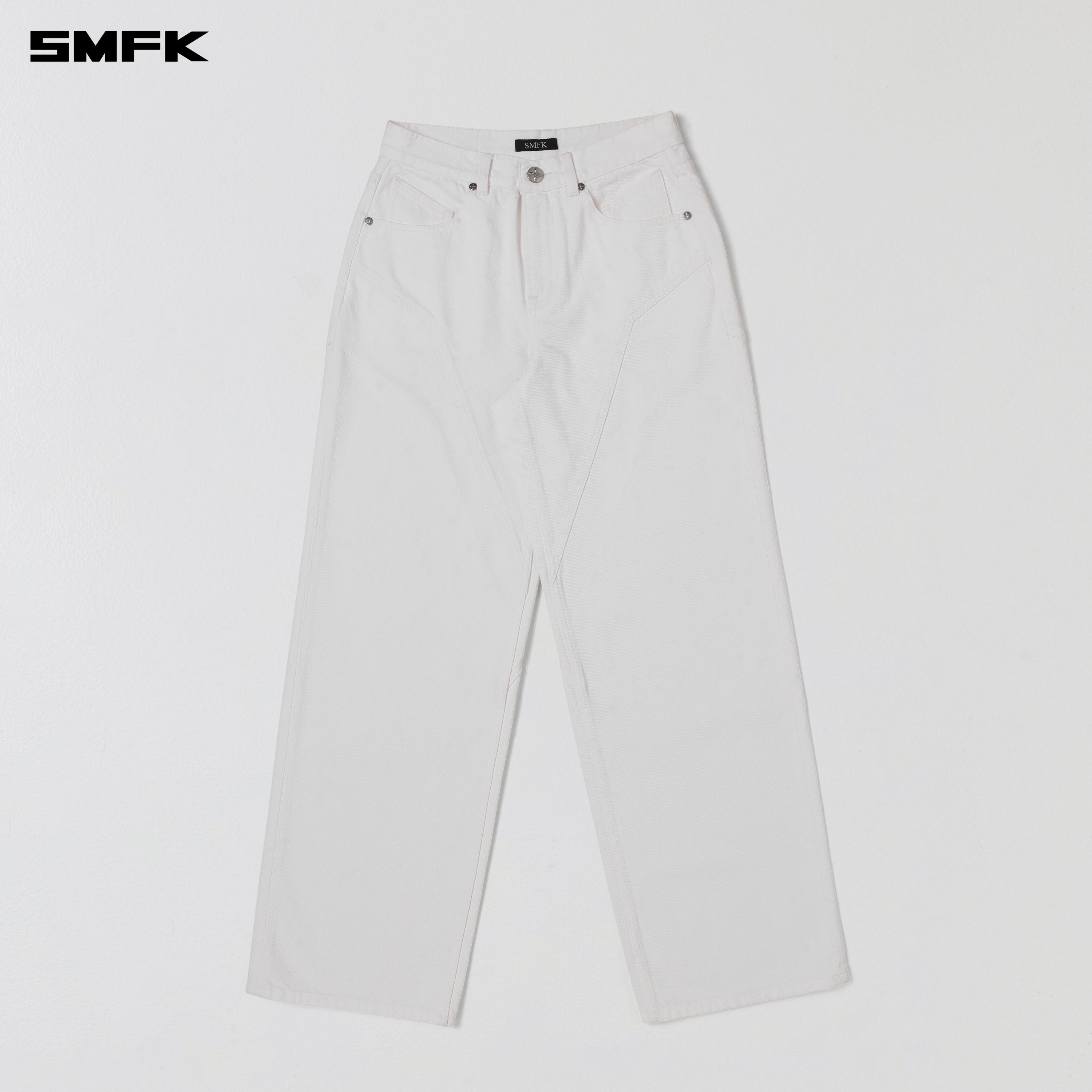 WILD MIRAGE LOOSE STRT DENIM PANTS/COTTON CLOUD WHITE
