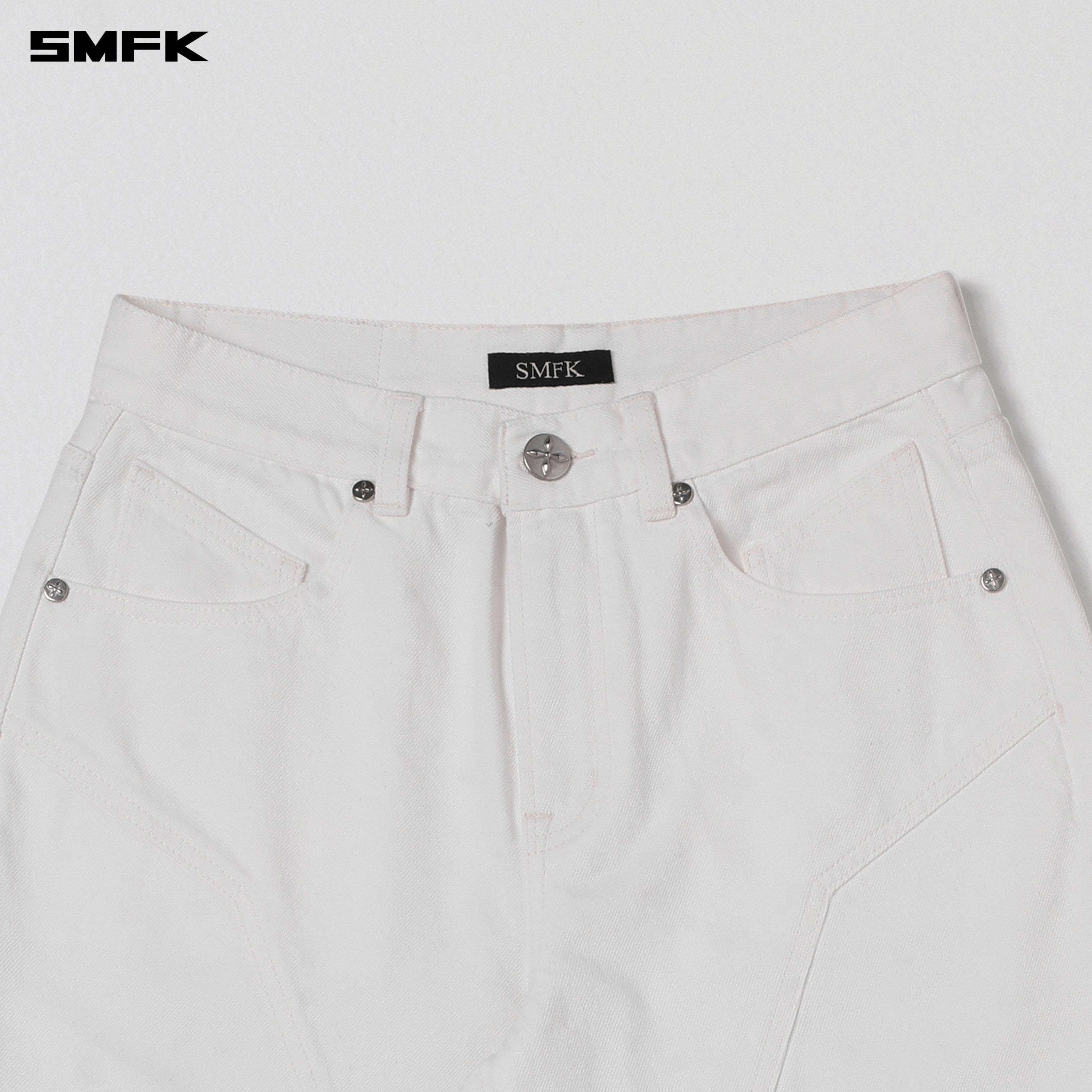 WILD MIRAGE LOOSE STRT DENIM PANTS/COTTON CLOUD WHITE