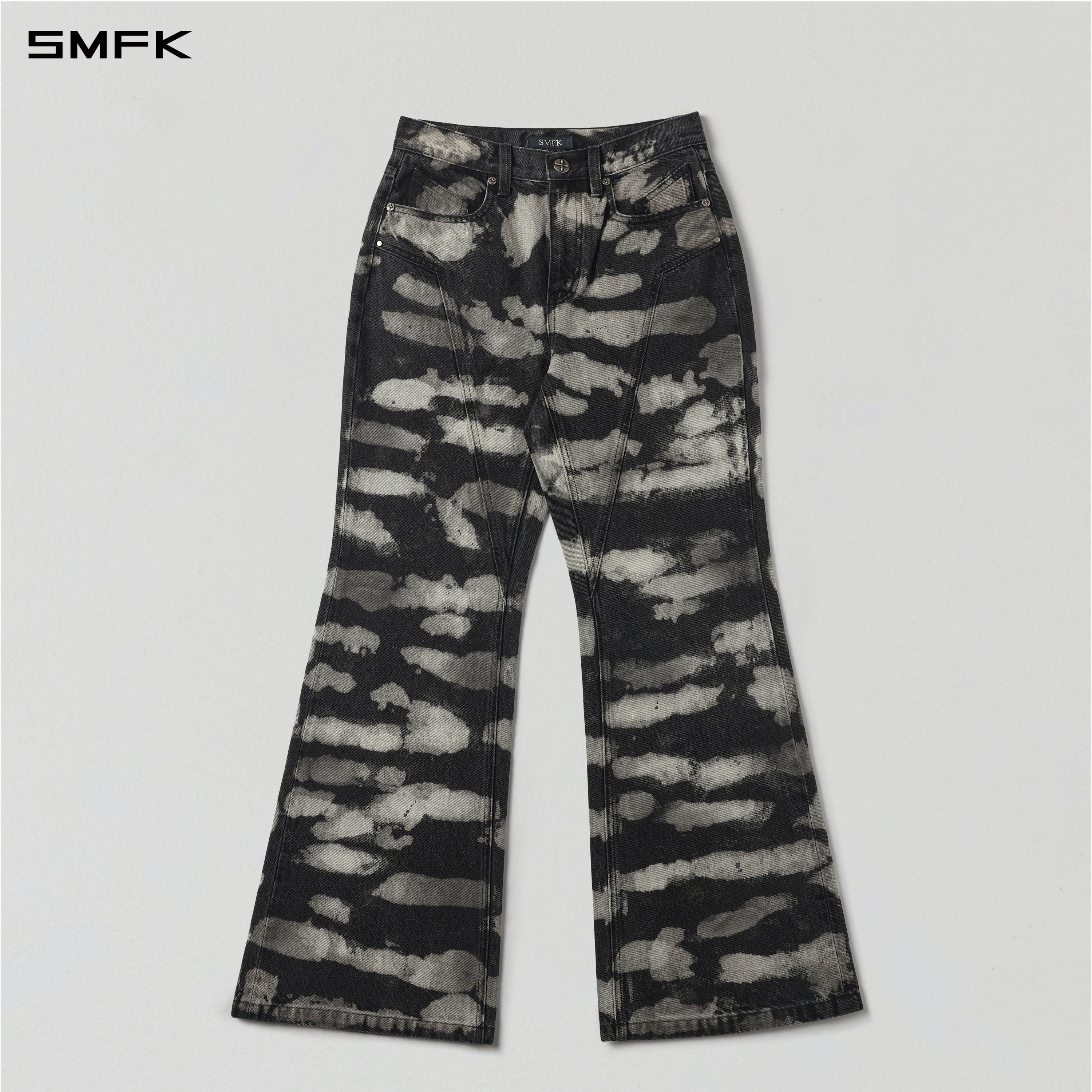 WILD HURRICANE HANDCRAFT DENIM PANTS/DENIM COTTON/W ORIENTAL INK