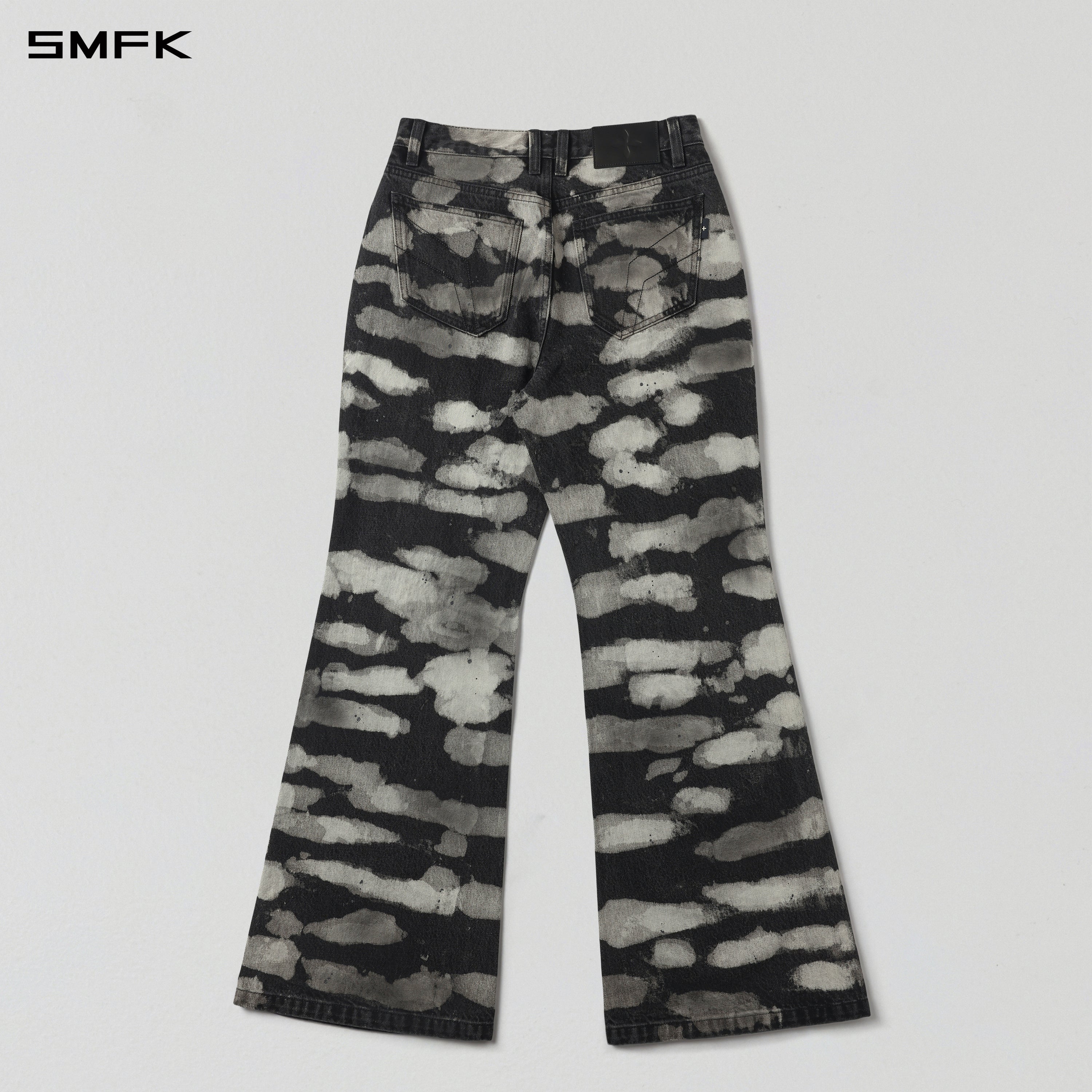 WILD HURRICANE HANDCRAFT DENIM PANTS/DENIM COTTON/W ORIENTAL INK