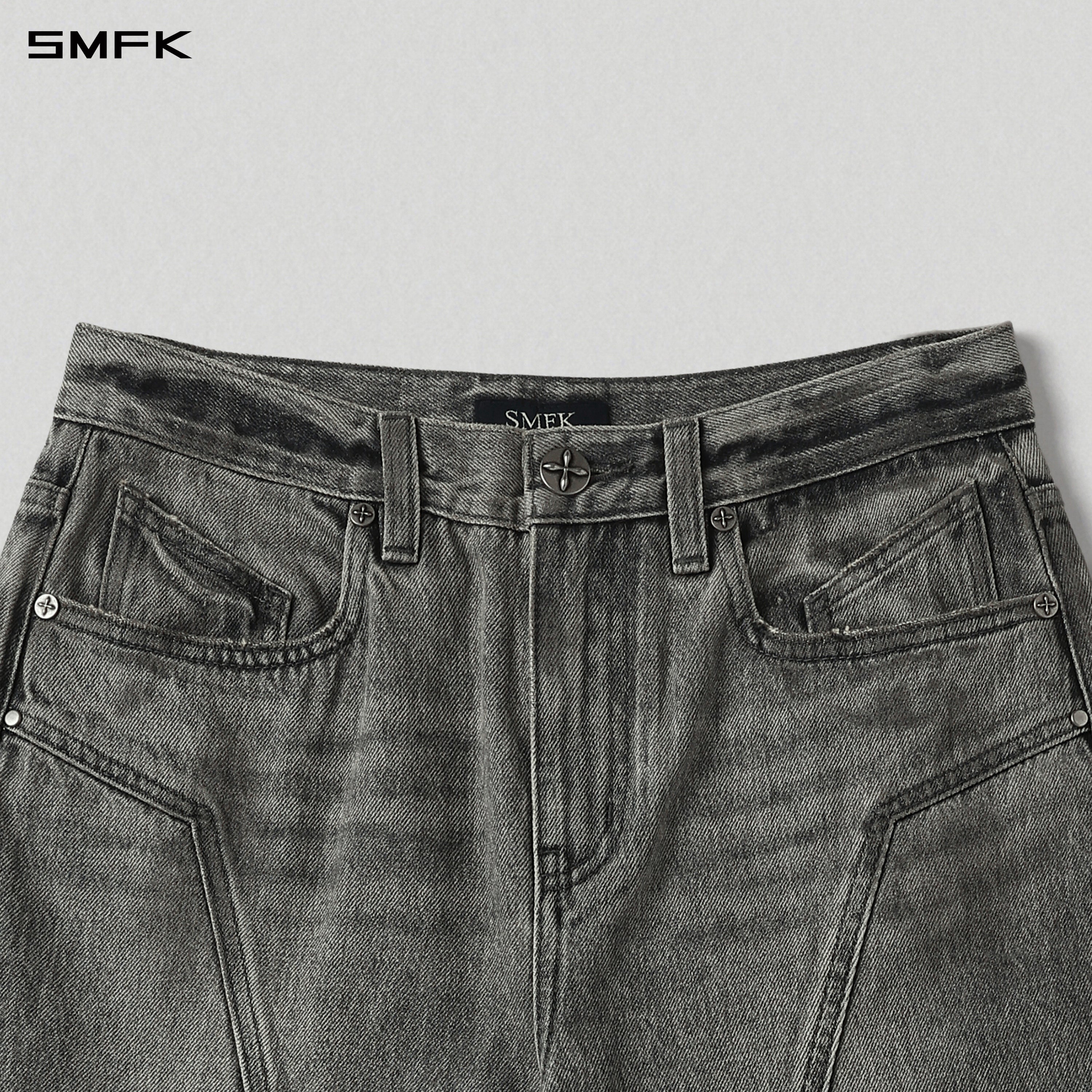 WILD HURRICANE HANDCRAFT DENIM PANTS/DENIM COTTON/W MIRAGE GREY