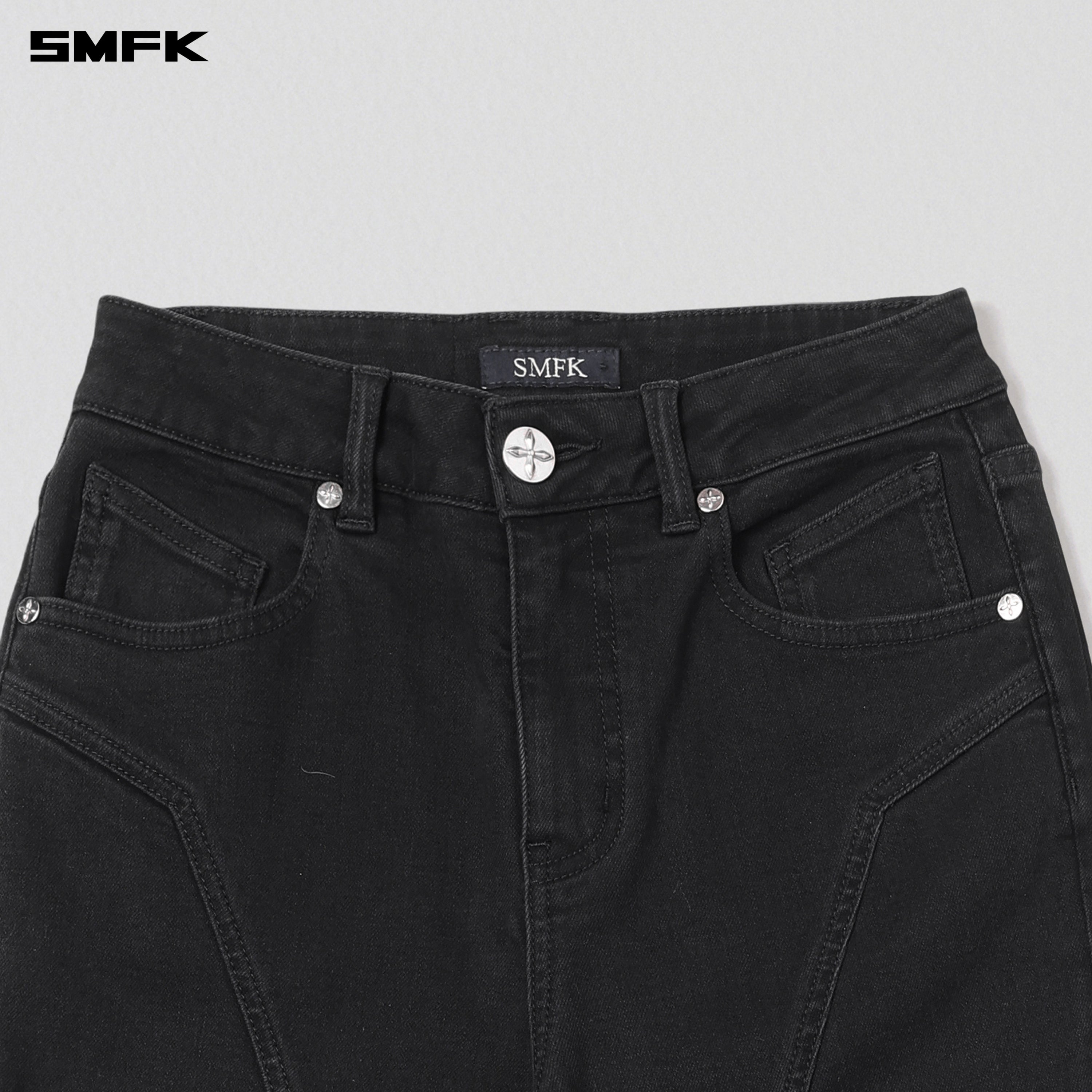 WILD HURRICANE FLARED DENIM PANTS/E-COTTON WILD BLACK