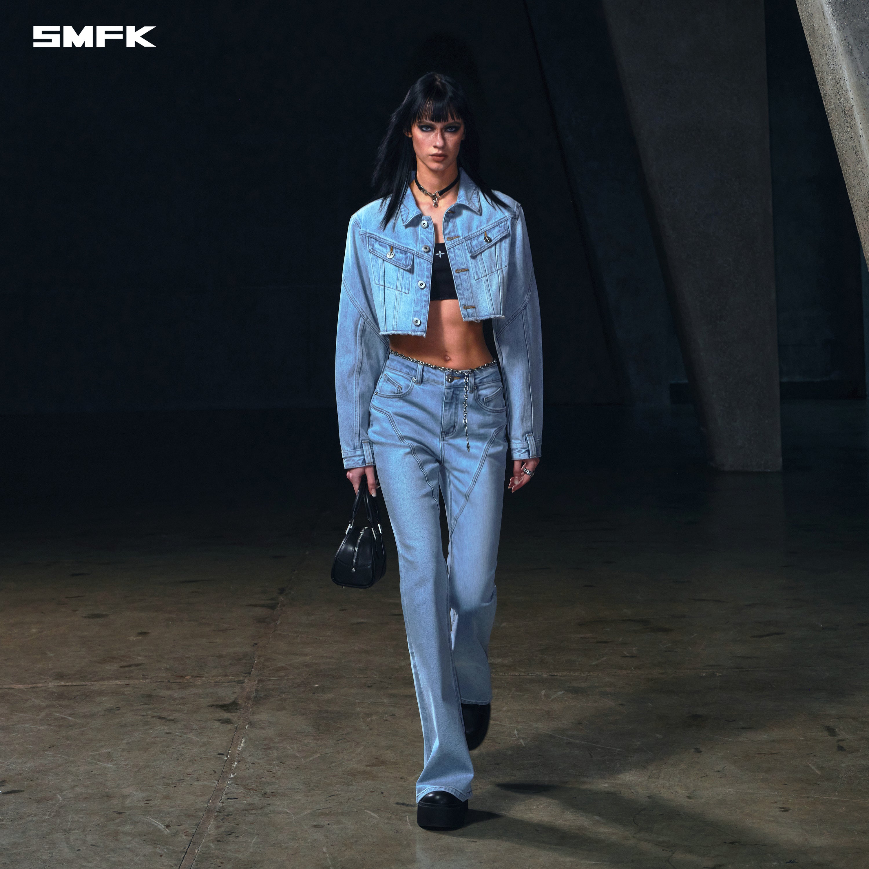 WILD HURRICANE FLARED DENIM PANTS/E-COTTON WILD SKY BLUE