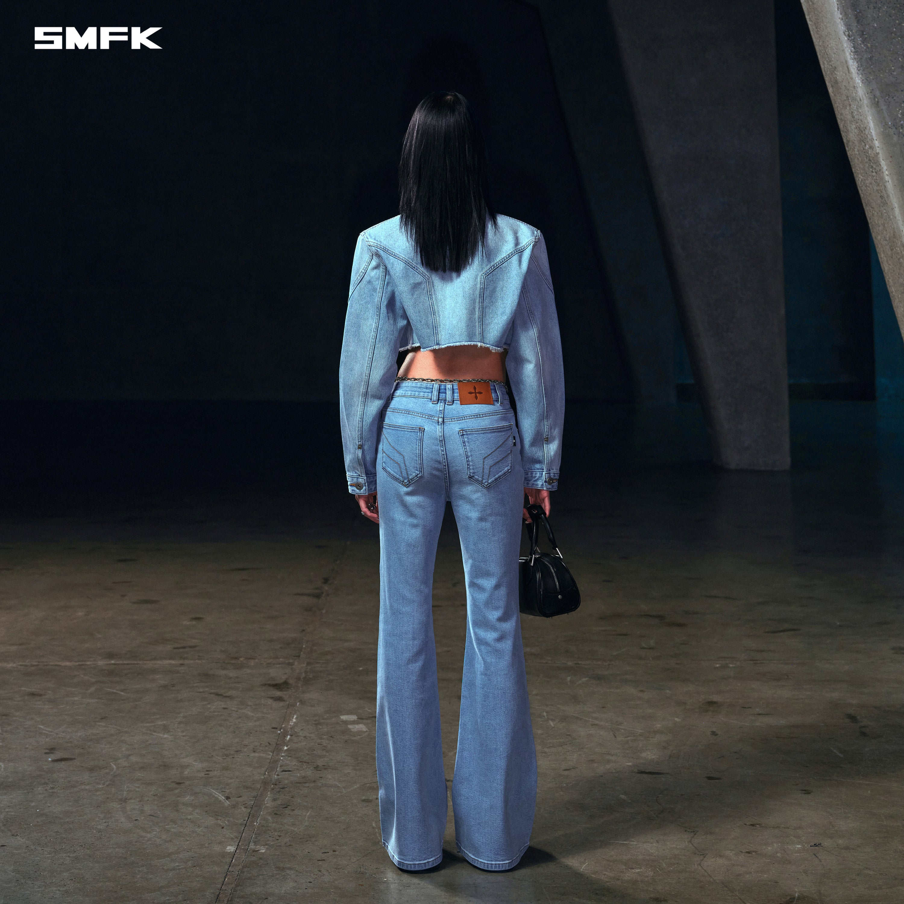 WILD HURRICANE FLARED DENIM PANTS/E-COTTON WILD SKY BLUE