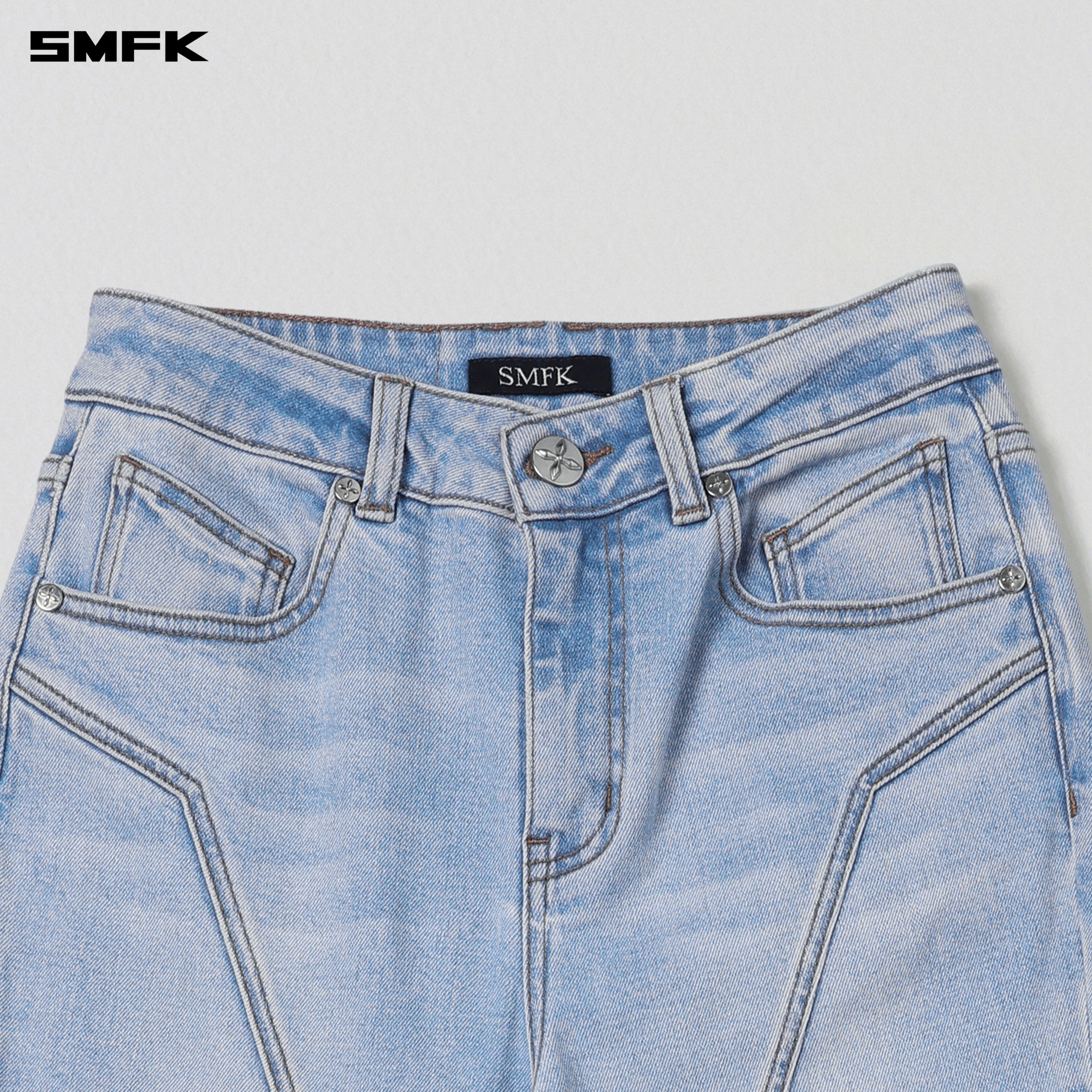 WILD HURRICANE FLARED DENIM PANTS/E-COTTON WILD SKY BLUE