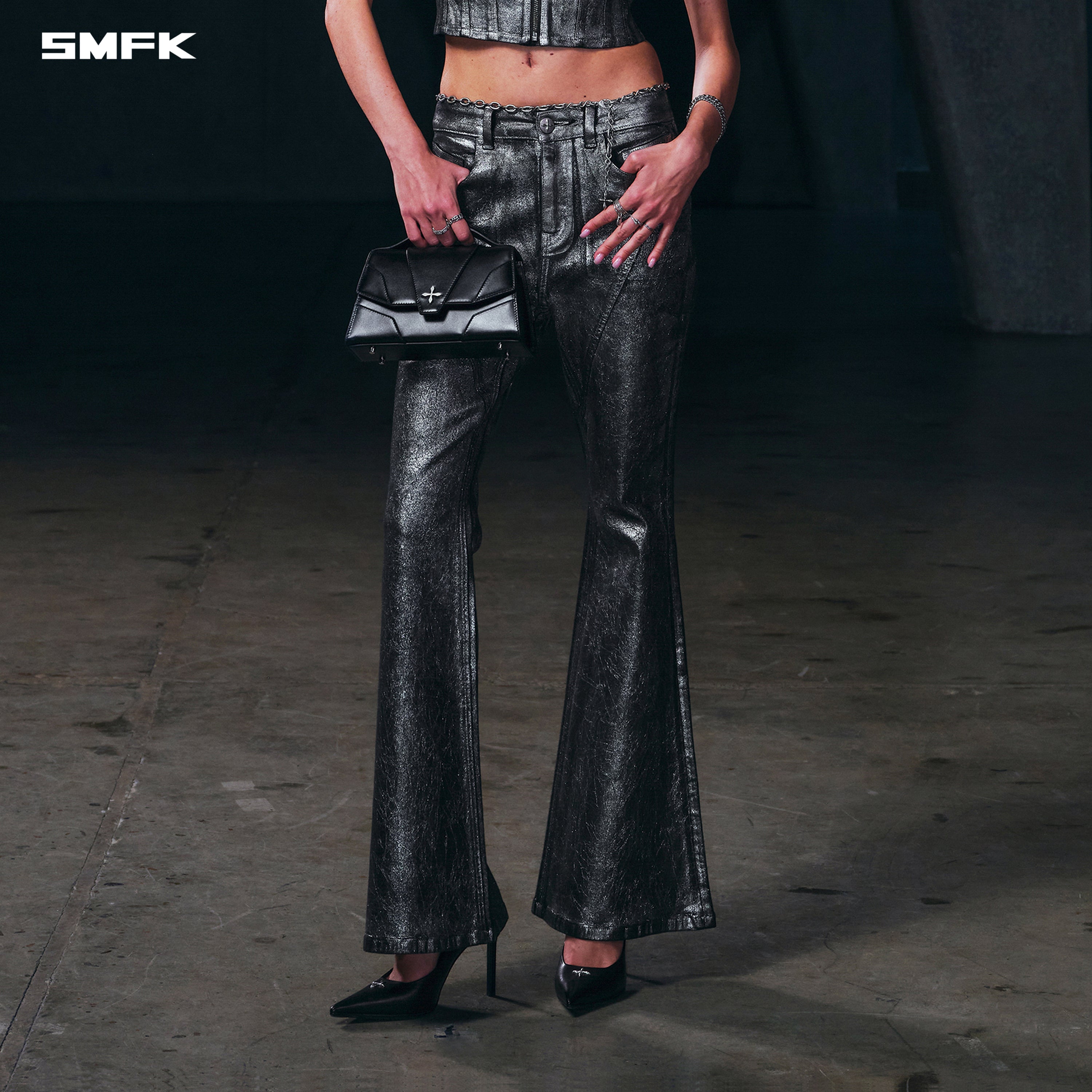 WILD HURRICANE FLARED DENIM PANTS/E-COTTON SILVER NEBULA