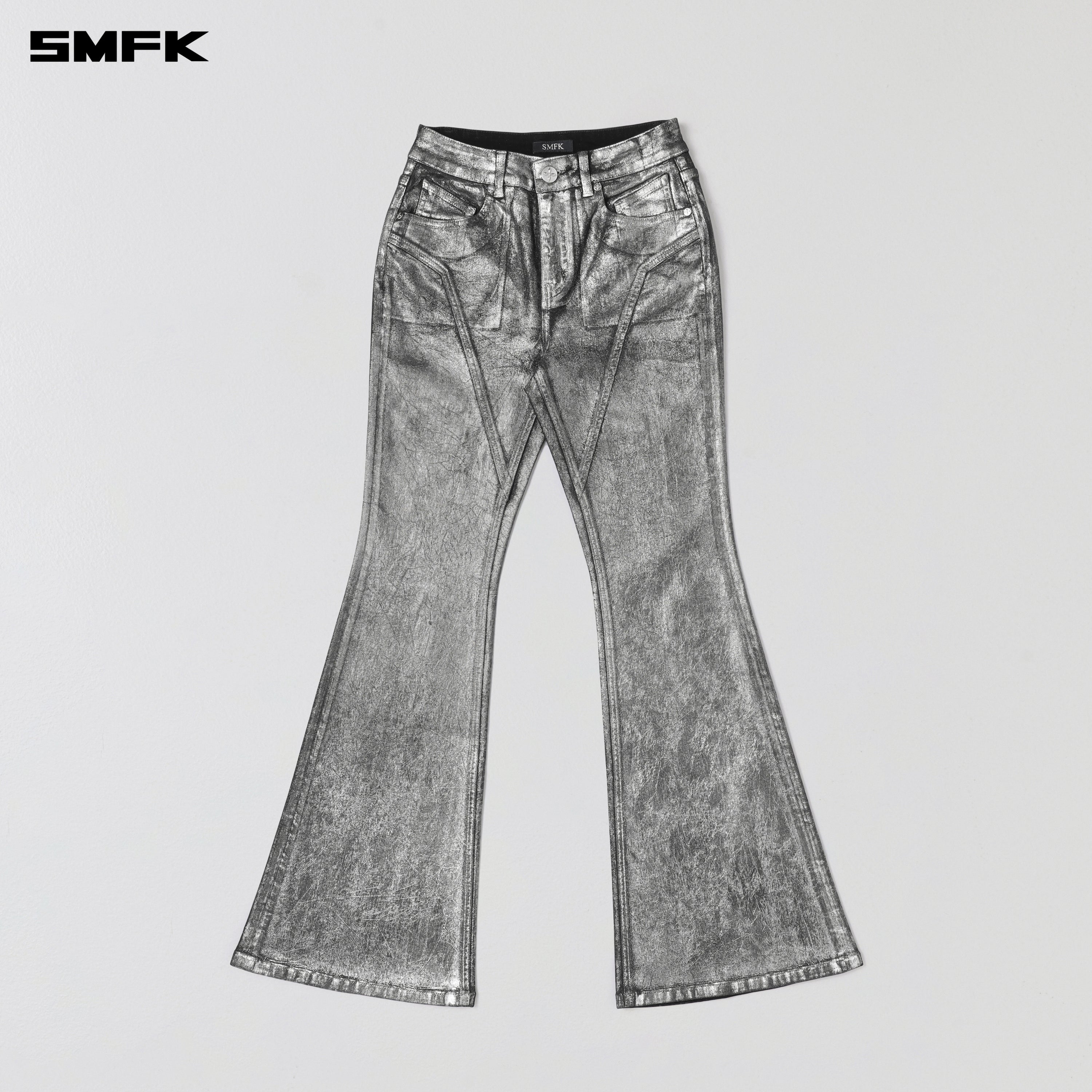 WILD HURRICANE FLARED DENIM PANTS/E-COTTON SILVER NEBULA