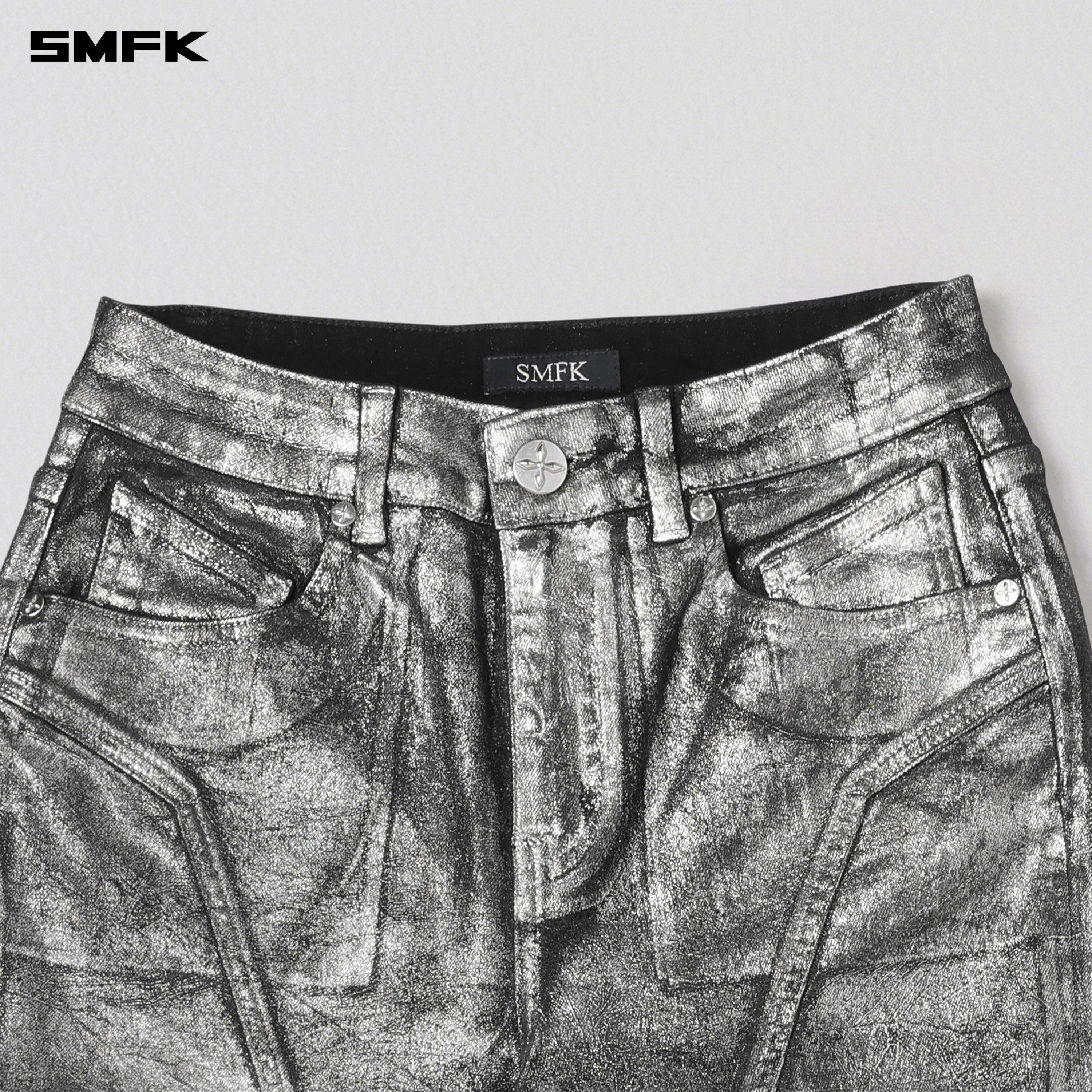 WILD HURRICANE FLARED DENIM PANTS/E-COTTON SILVER NEBULA