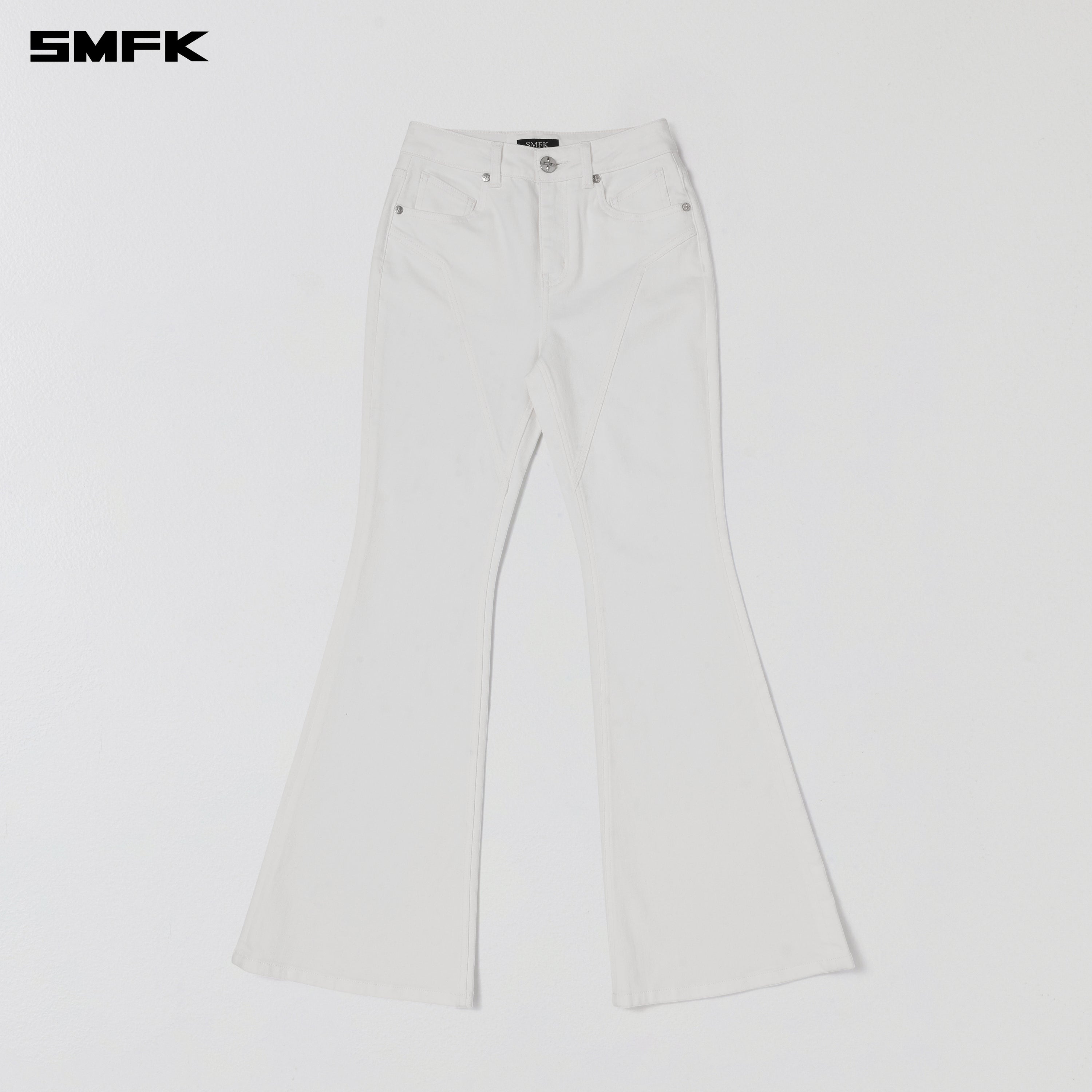 WILD HURRICANE FLARED DENIM PANTS/E-COTTON CLOUD WHITE