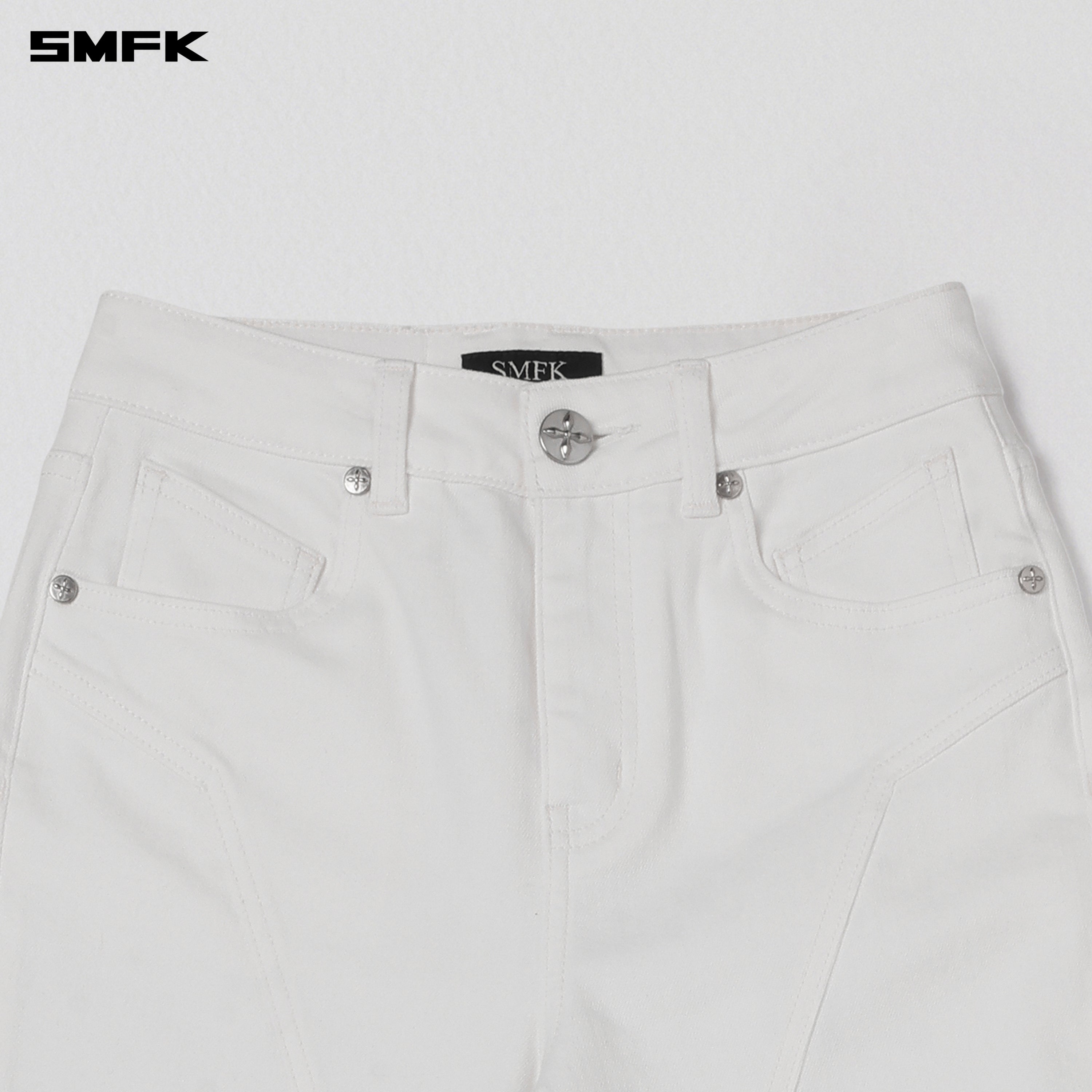 WILD HURRICANE FLARED DENIM PANTS/E-COTTON CLOUD WHITE