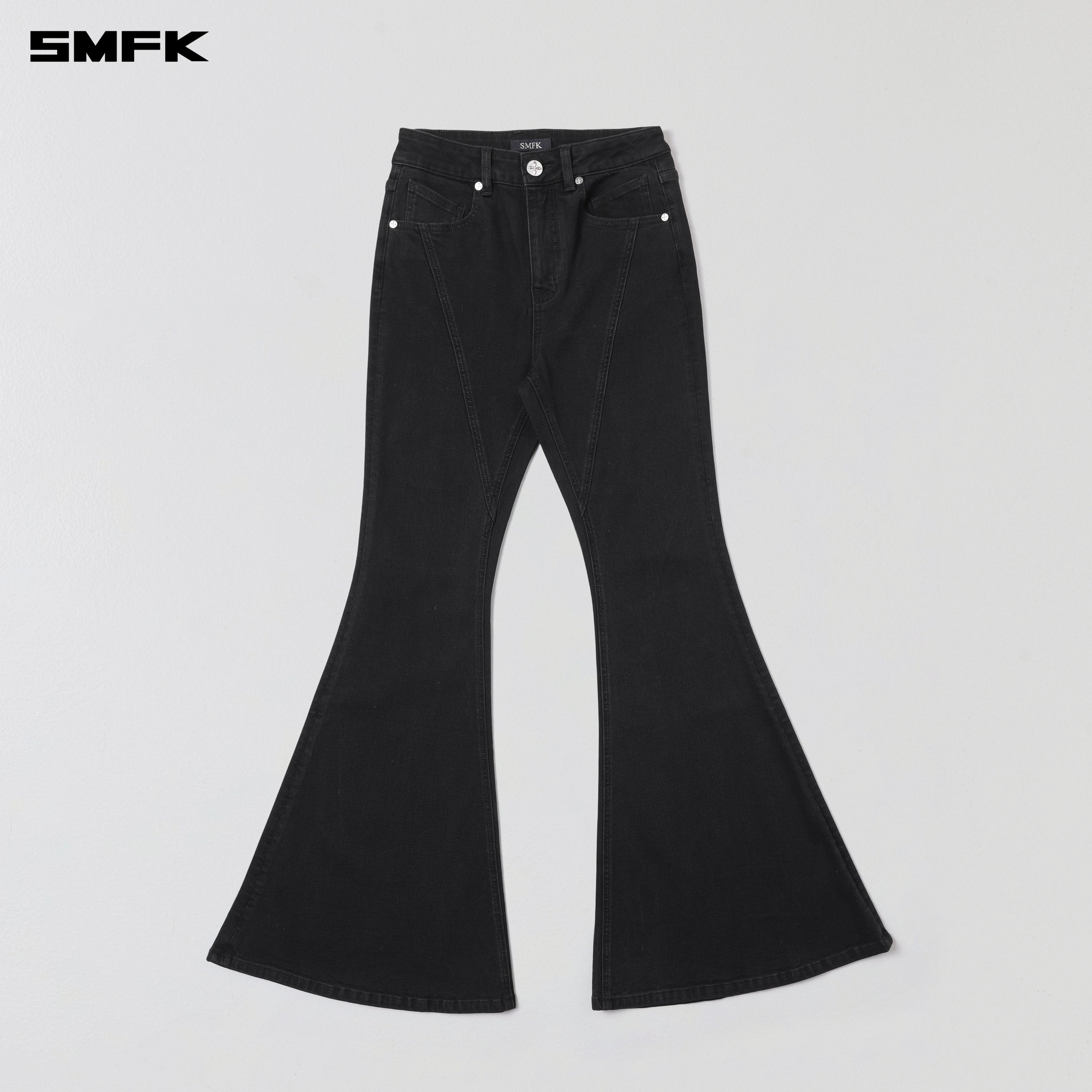 WILD MIRAGE FISHTAIL DENIM PANTS /COTTON WILD BLACK