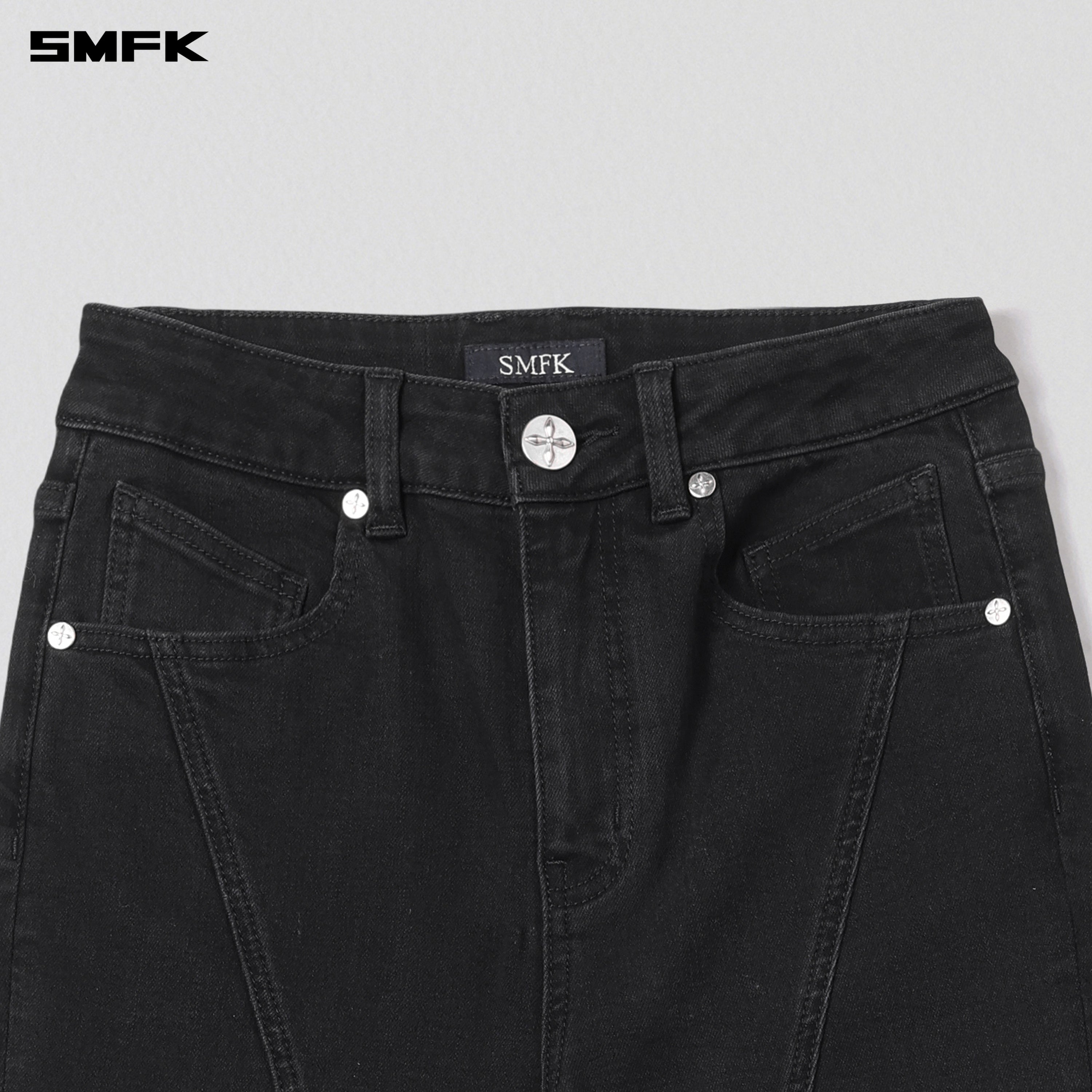 WILD MIRAGE FISHTAIL DENIM PANTS /COTTON WILD BLACK