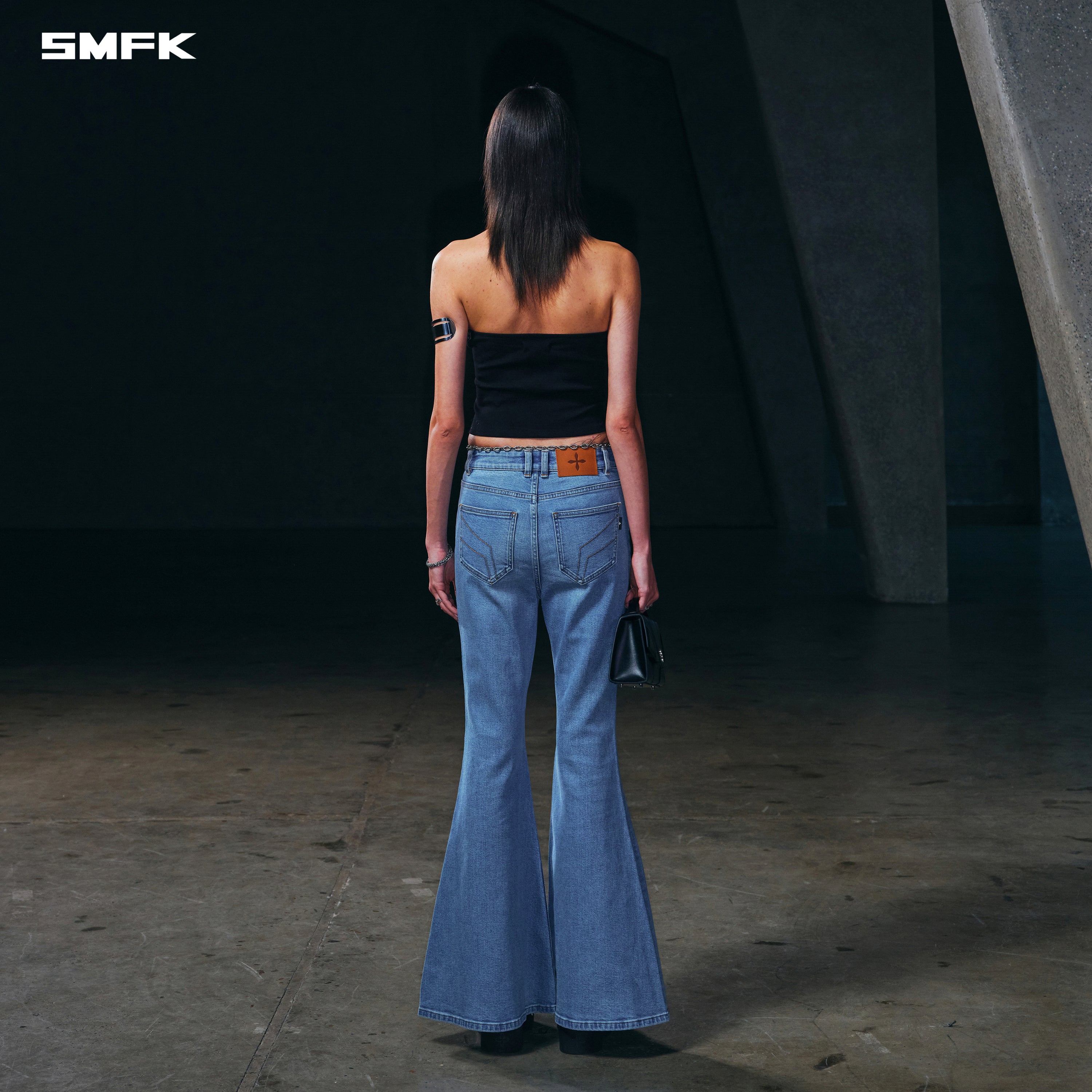 WILD MIRAGE FISHTAIL DENIM PANTS/COTTON WILD BLUE