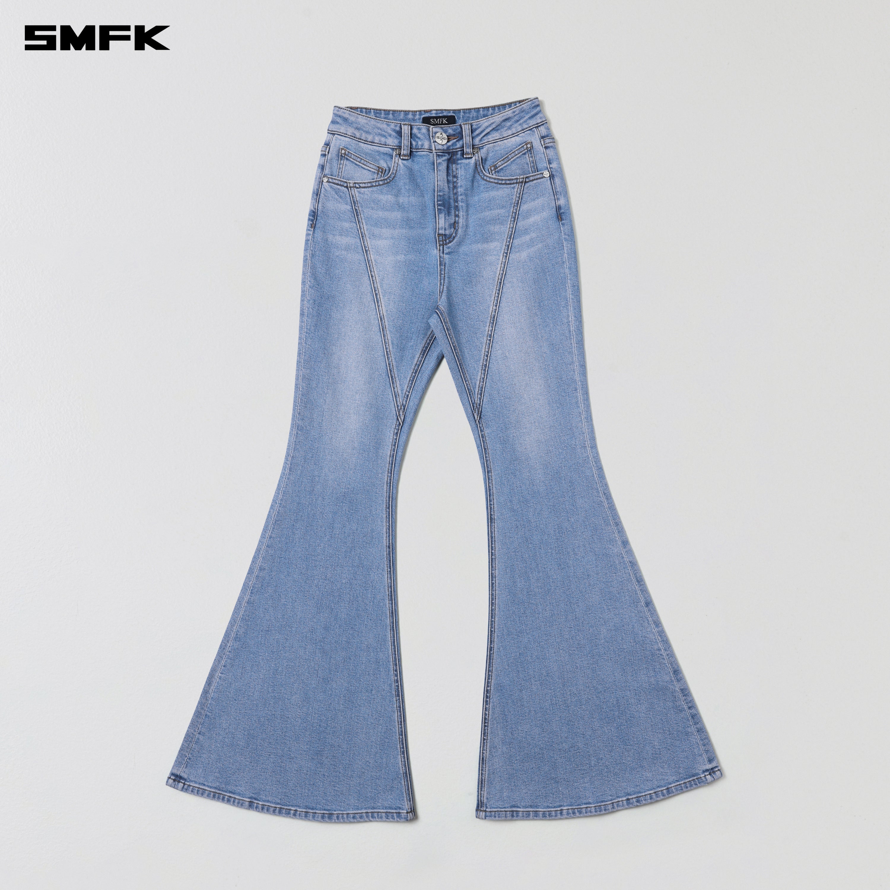 WILD MIRAGE FISHTAIL DENIM PANTS/COTTON WILD BLUE
