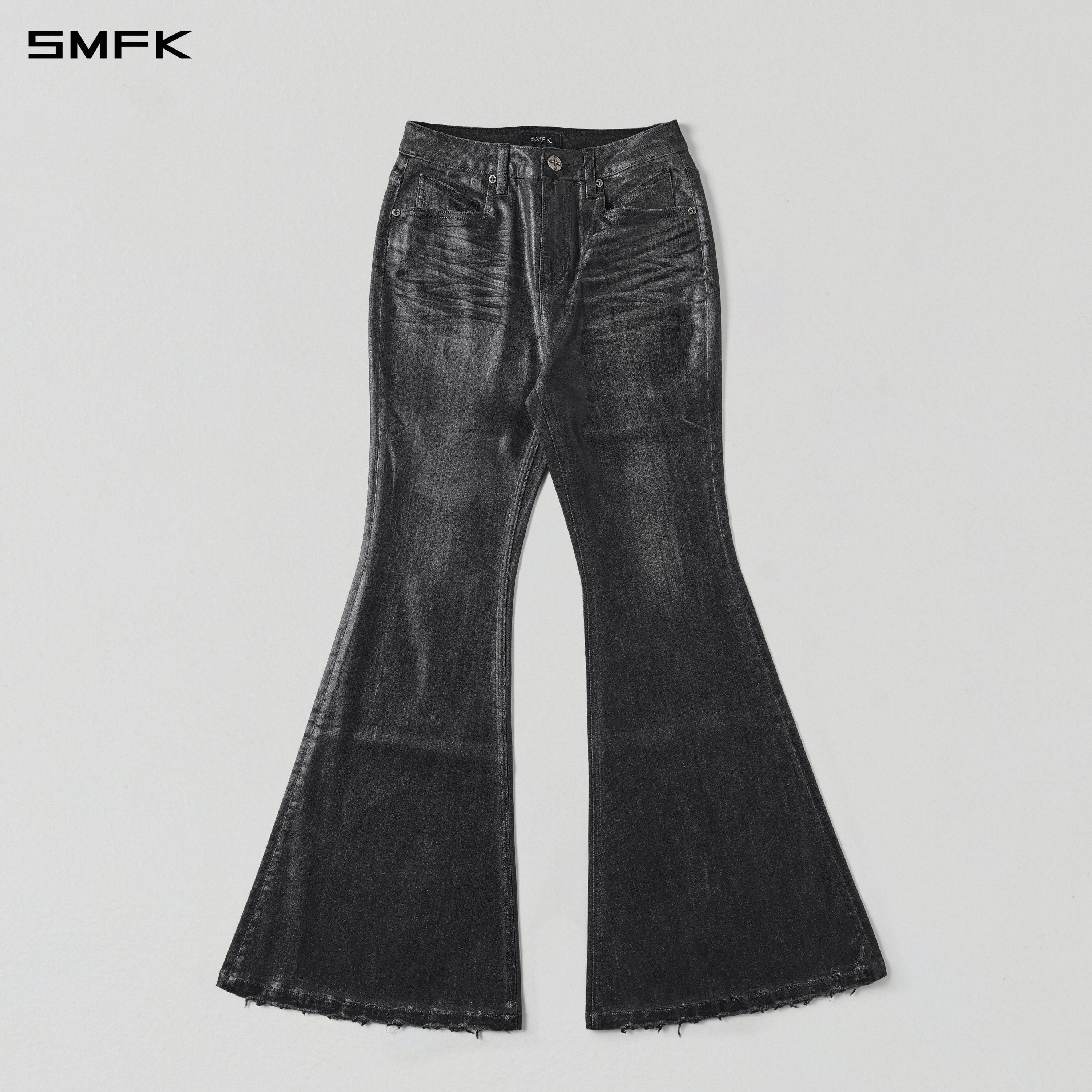 WILD MIRAGE FISHTAIL DENIM PANTS /COTTON INK BLACK
