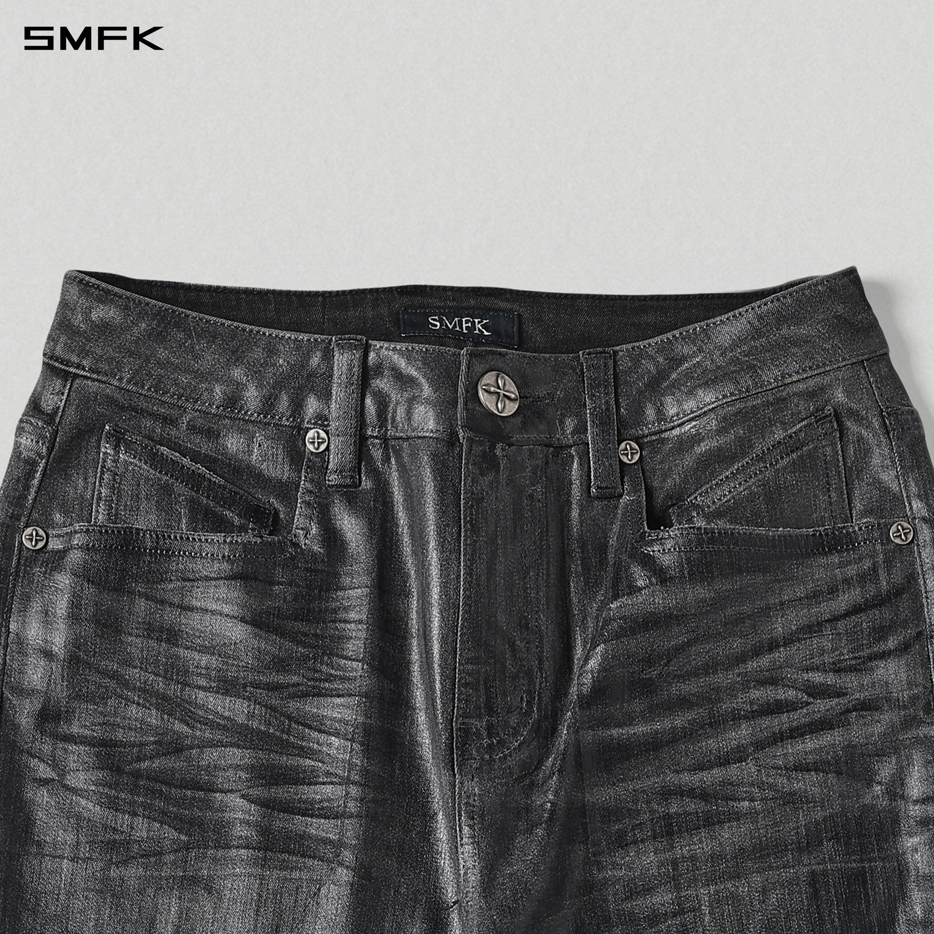 WILD MIRAGE FISHTAIL DENIM PANTS /COTTON INK BLACK