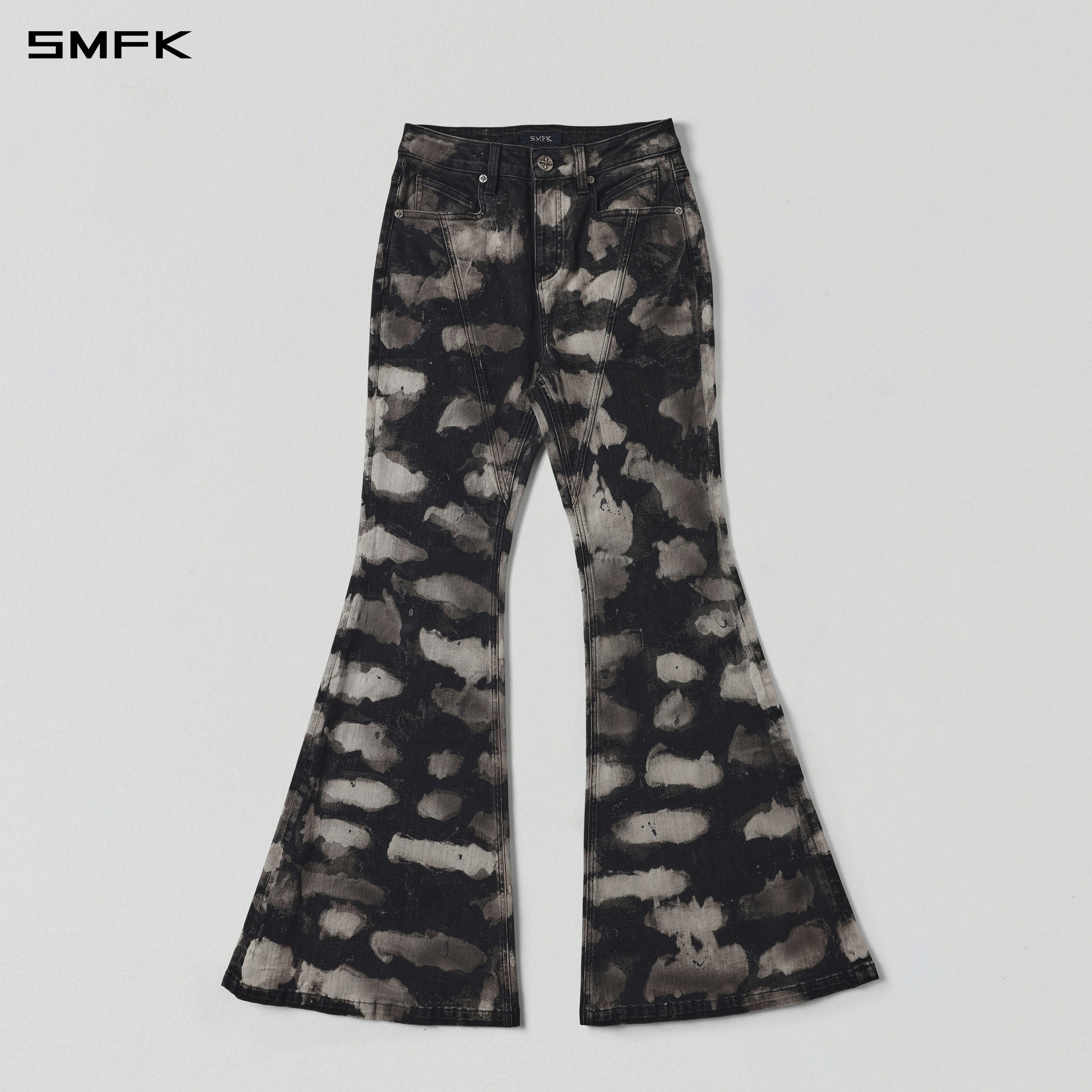 WILD MIRAGE FISHTAIL DENIM PANTS /COTTON ORIENTAL INK