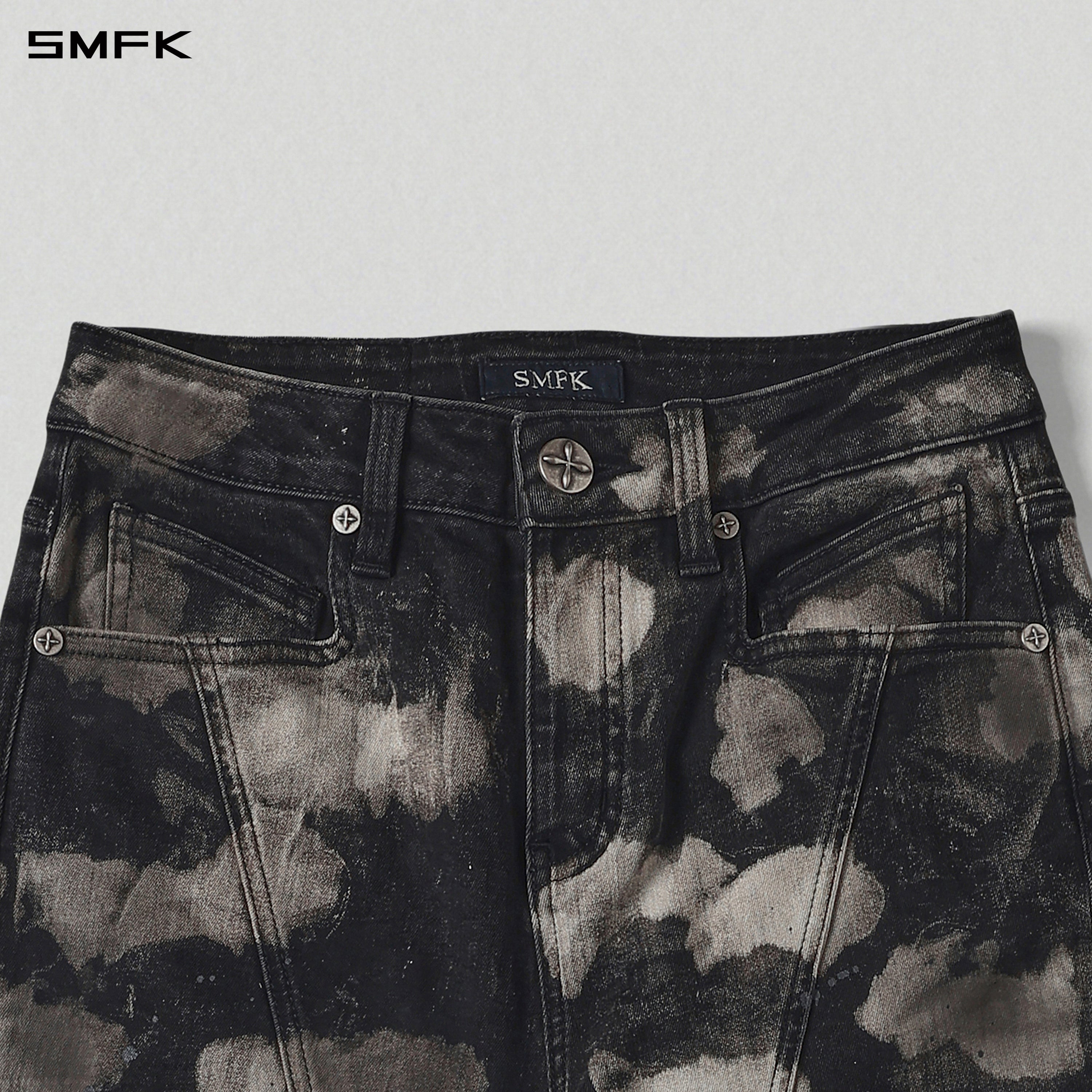 WILD MIRAGE FISHTAIL DENIM PANTS /COTTON ORIENTAL INK