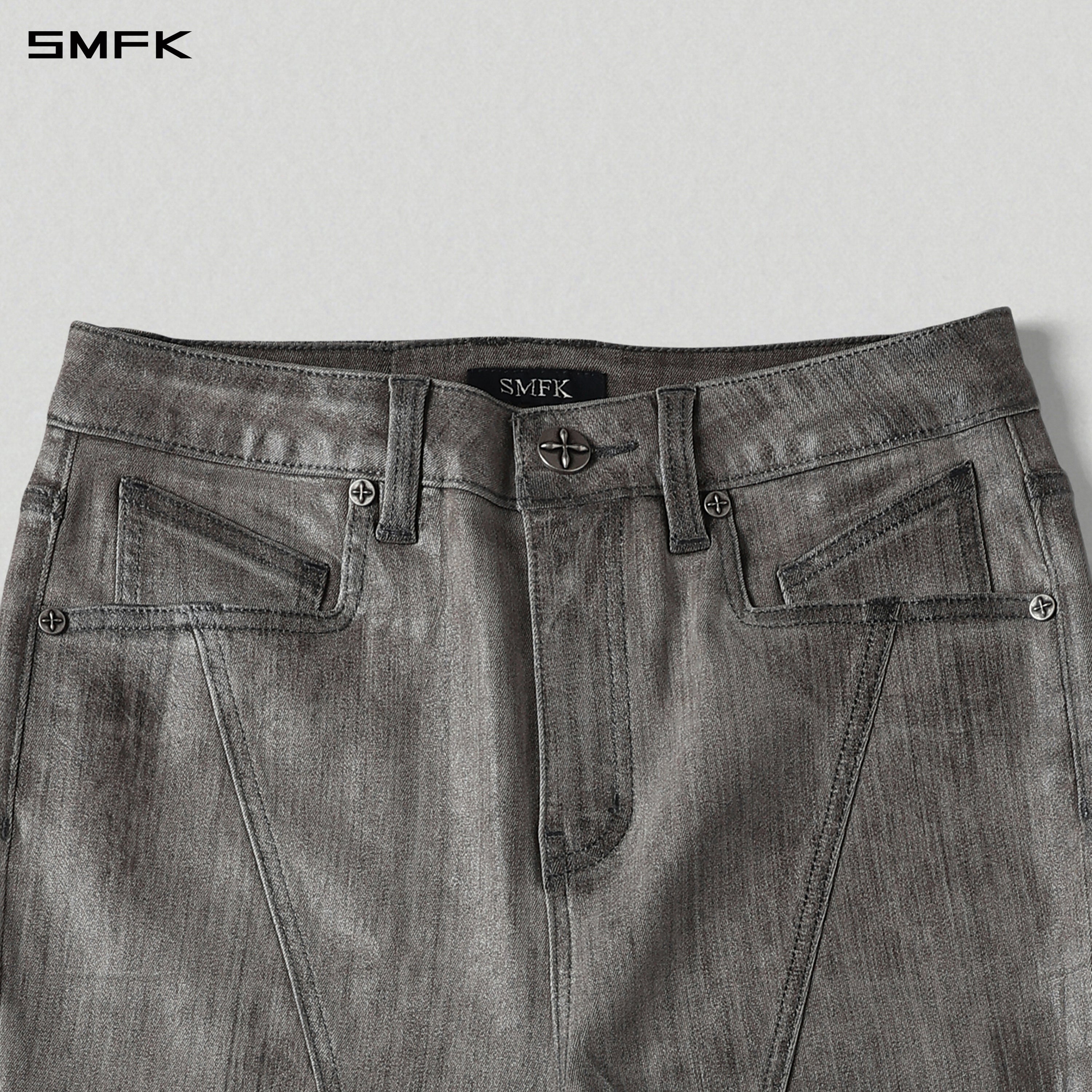 WILD MIRAGE FISHTAIL DENIM PANTS /COTTON TWILIGHT GREY