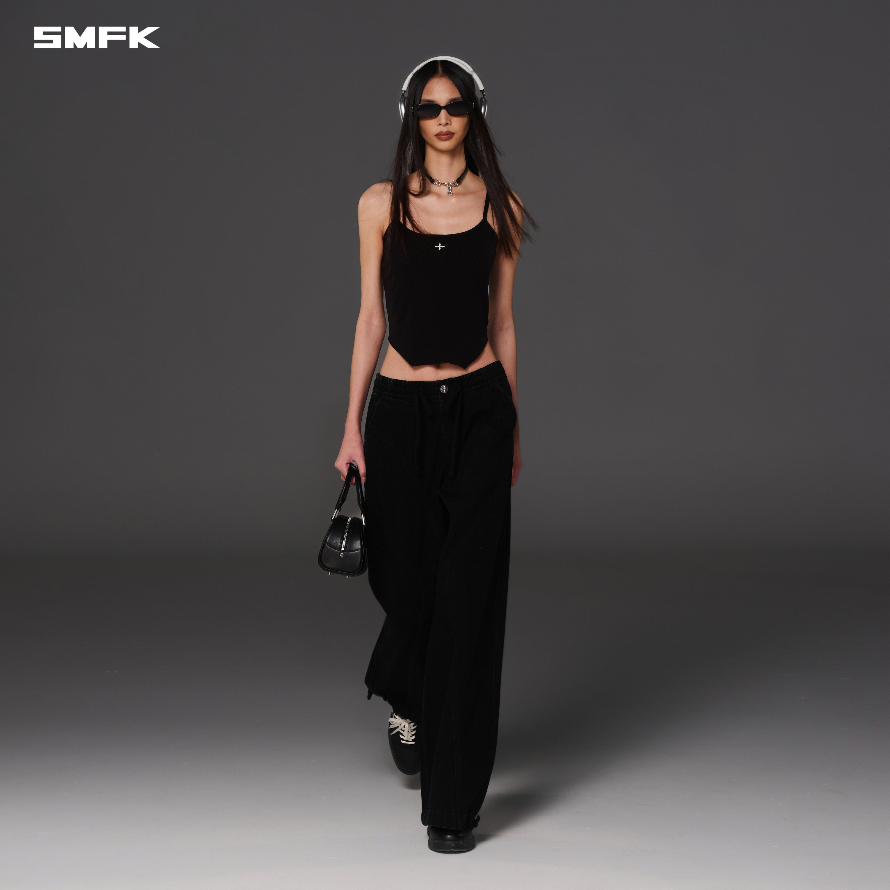 WILD DIAMOND DENIM SPORTS PANTS/COTTON WILD BLACK