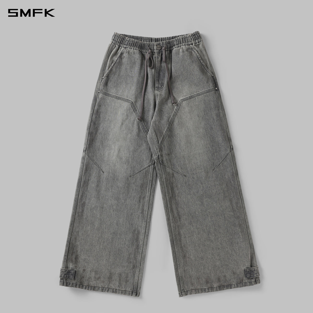 WILD MIRAGE HANDCRAFT DENIM SPORTS PANTS/DENIM ANTIQUE TREATMENT/W MIRAGE GREY