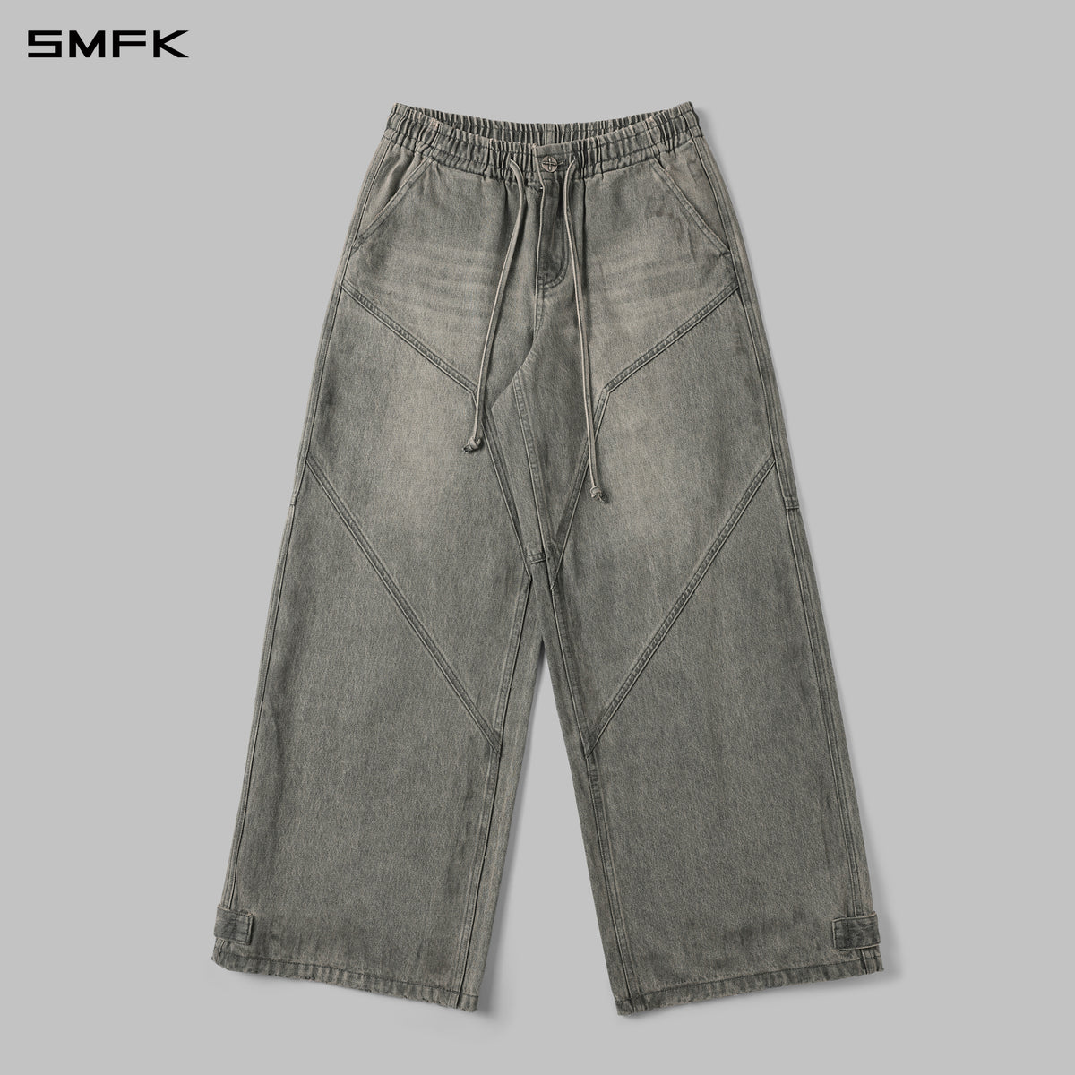 WILD MIRAGE HANDCRAFT DENIM SPORTS PANTS/DENIM ANTIQUE TREATMENT/W MIRAGE GREY