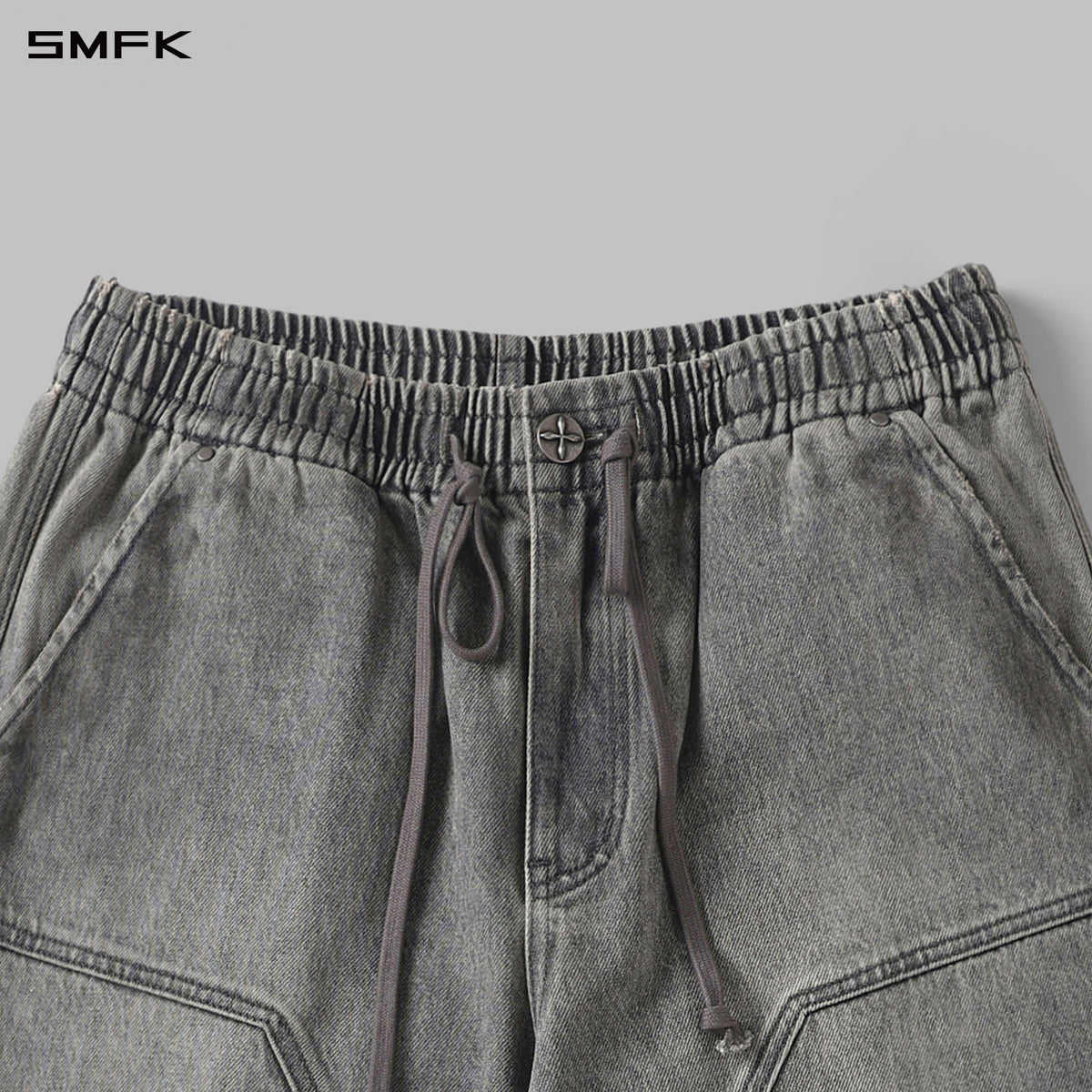 WILD MIRAGE HANDCRAFT DENIM SPORTS PANTS/DENIM ANTIQUE TREATMENT/W MIRAGE GREY
