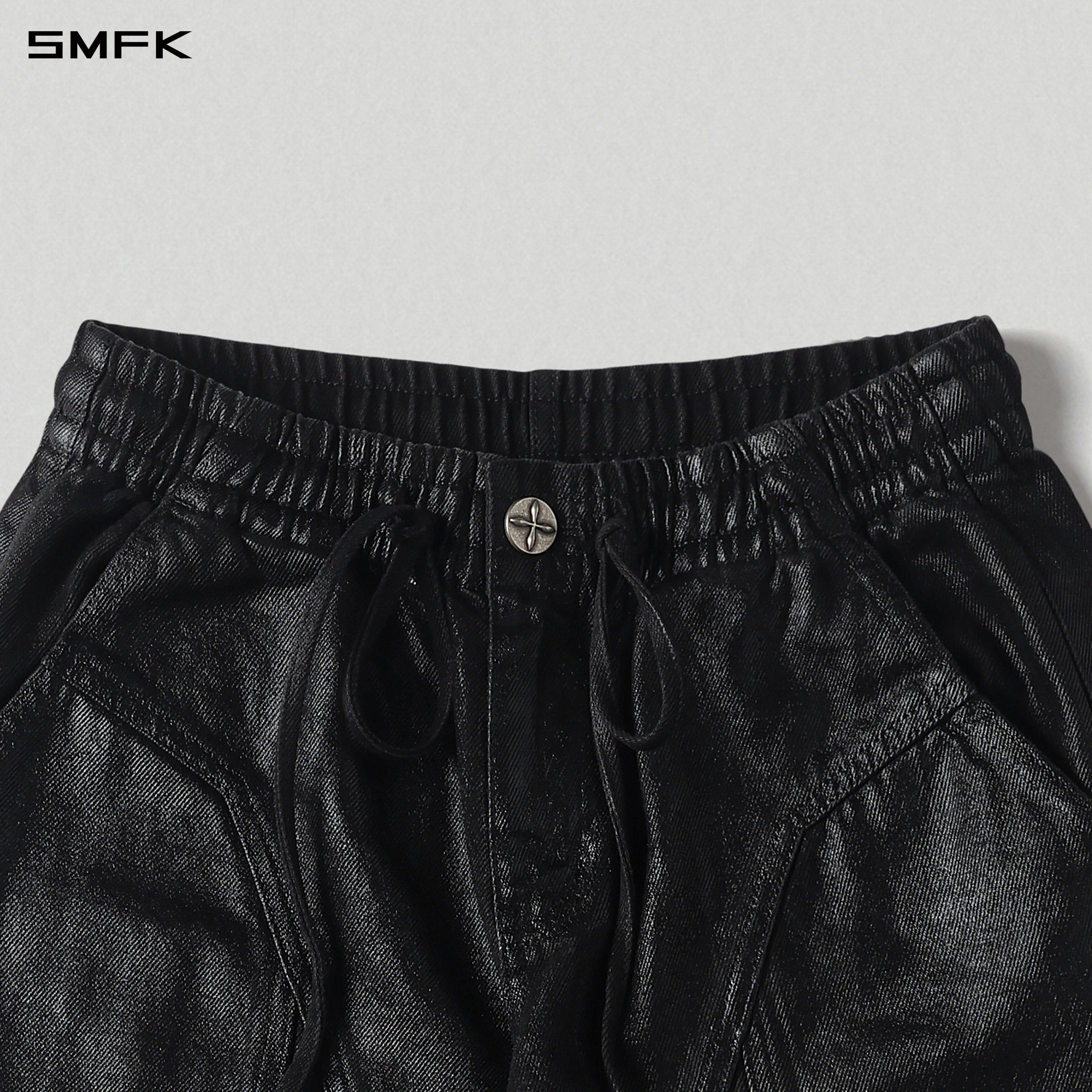 WILD MIRAGE DENIM BASKETBALL PANTS/DENIM COTTON+WAX/W INK BLACK