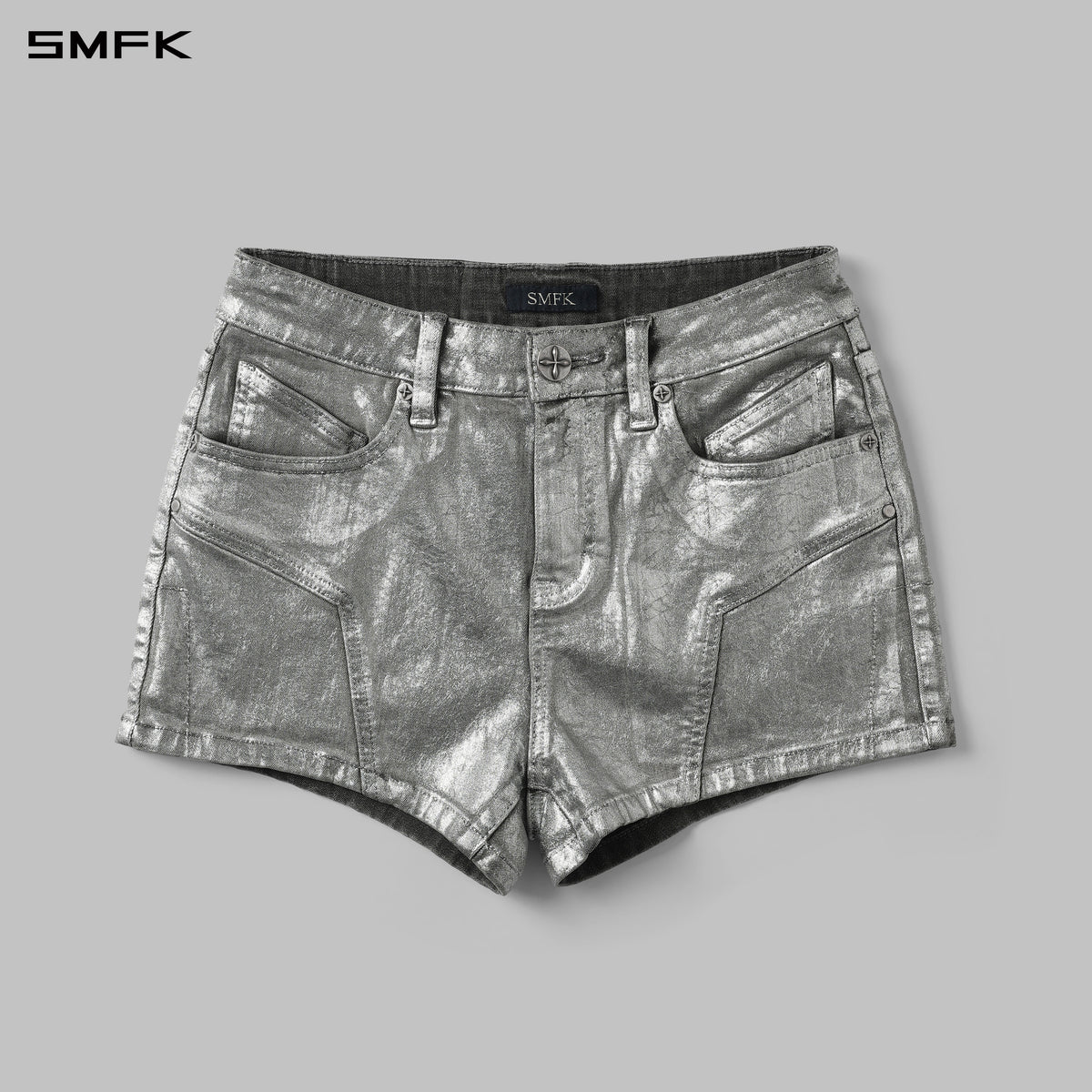WILD MIRAGE SKINNY DENIM SHORTS/E-COTTON+WAX GALAXY SILVER