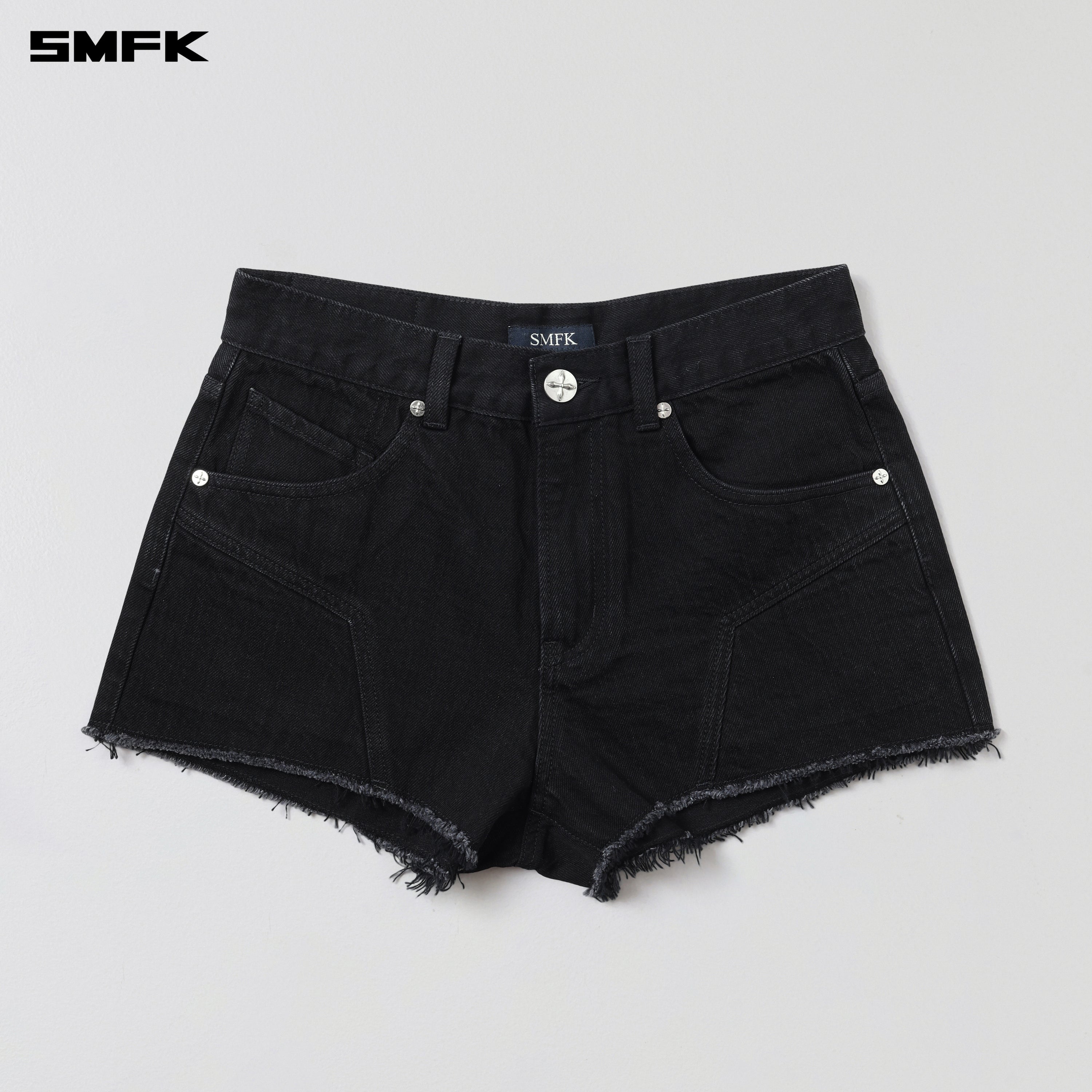 WILD MIRAGE DENIM SHORTS-LOW/COTTON WILD BLACK