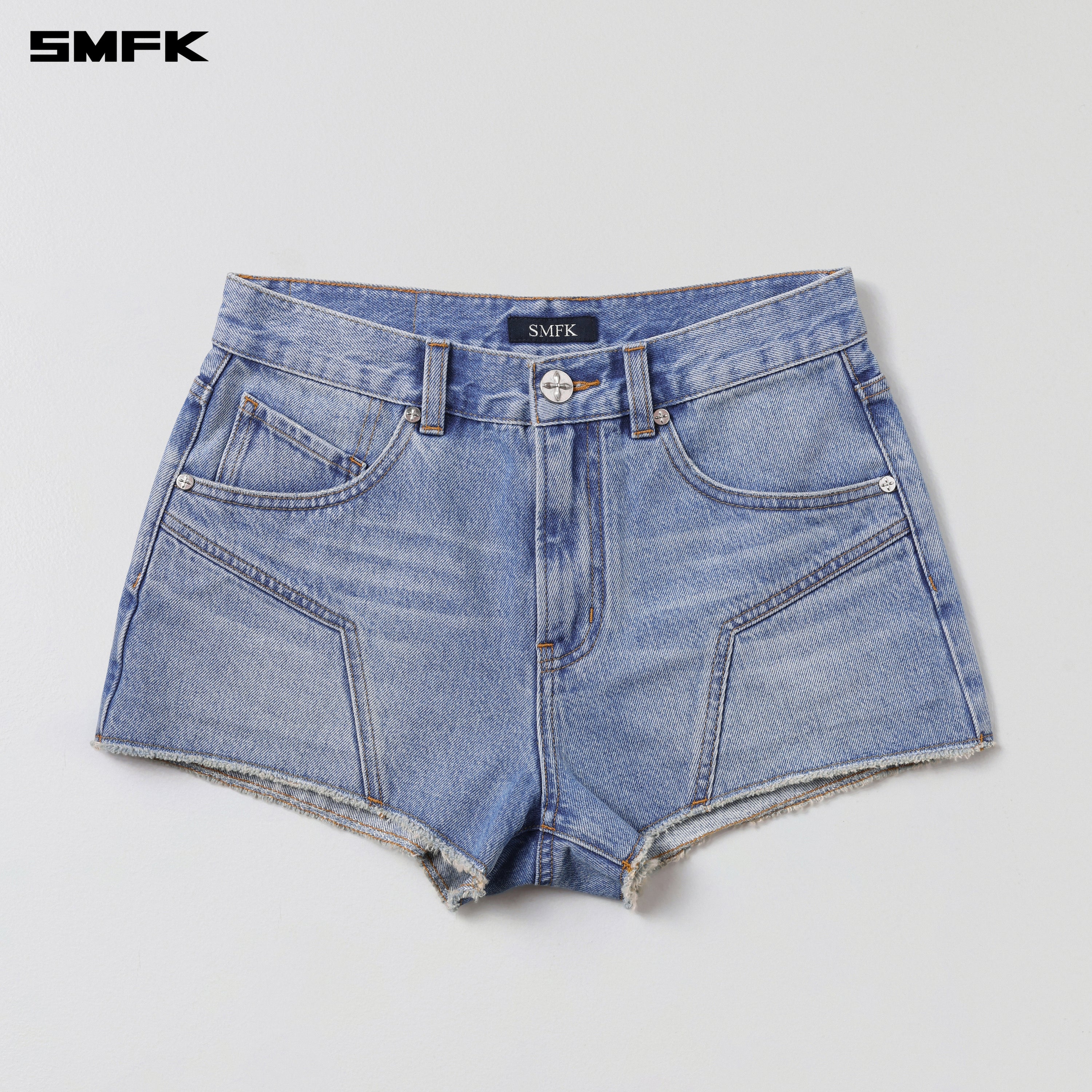 WILD MIRAGE DENIM SHORTS-LOW/COTTON WILD BLUE