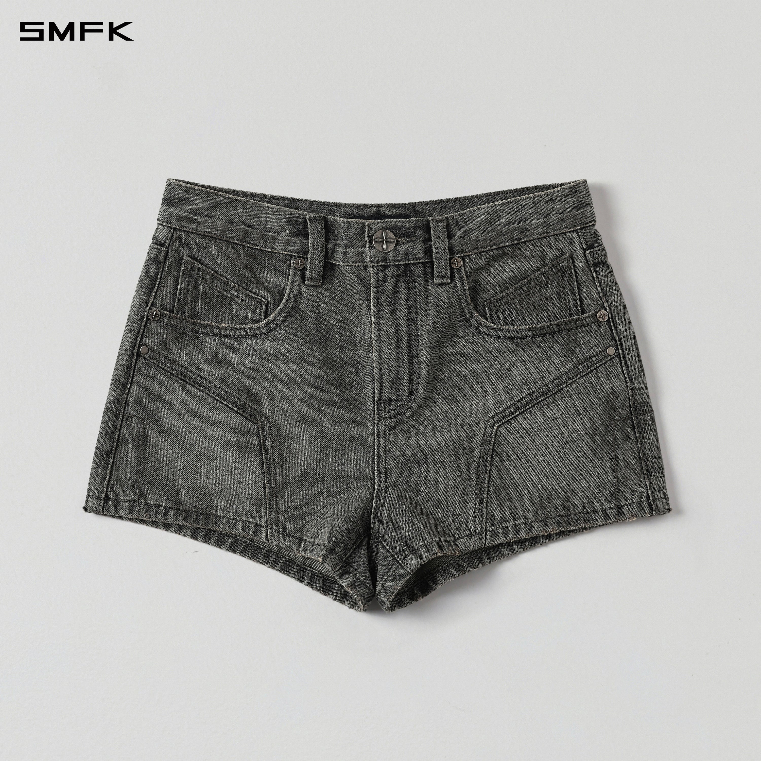 WILD MIRAGE DENIM SHORTS-LOW/DENIM COTTON/W MIRAGE GREY