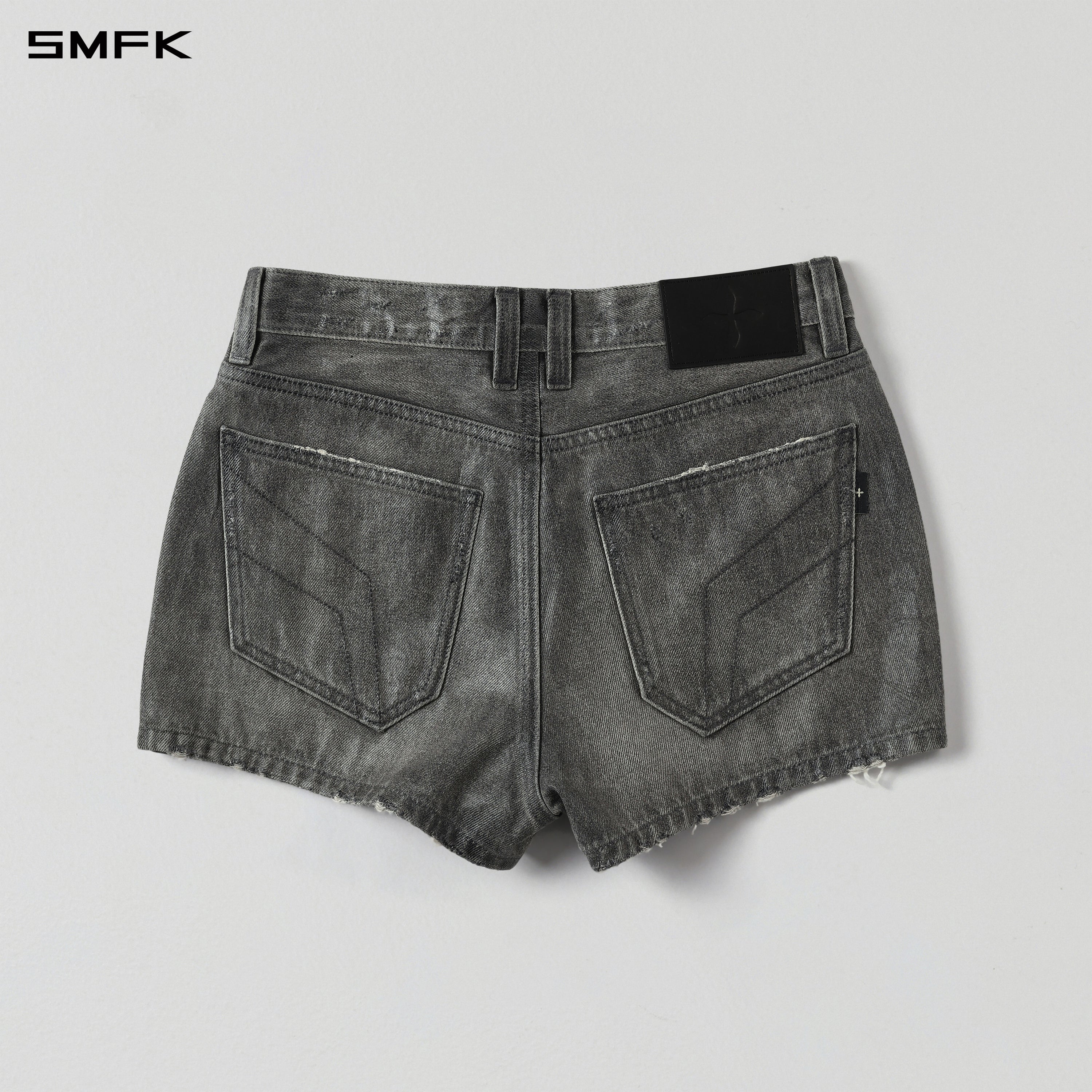 WILD MIRAGE DENIM SHORTS-LOW/DENIM COTTON/W MIST GREY