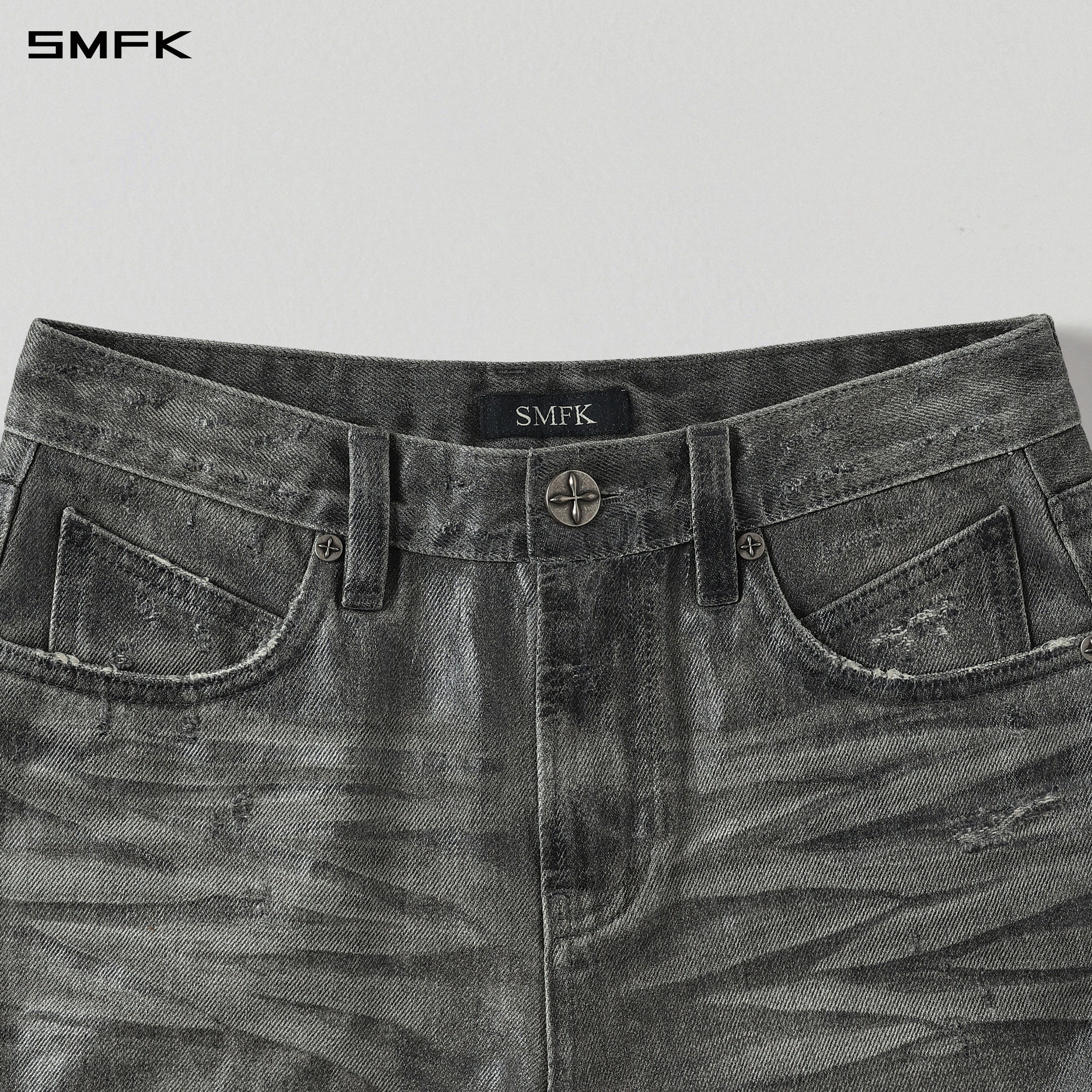 WILD MIRAGE DENIM SHORTS-LOW/DENIM COTTON/W MIST GREY